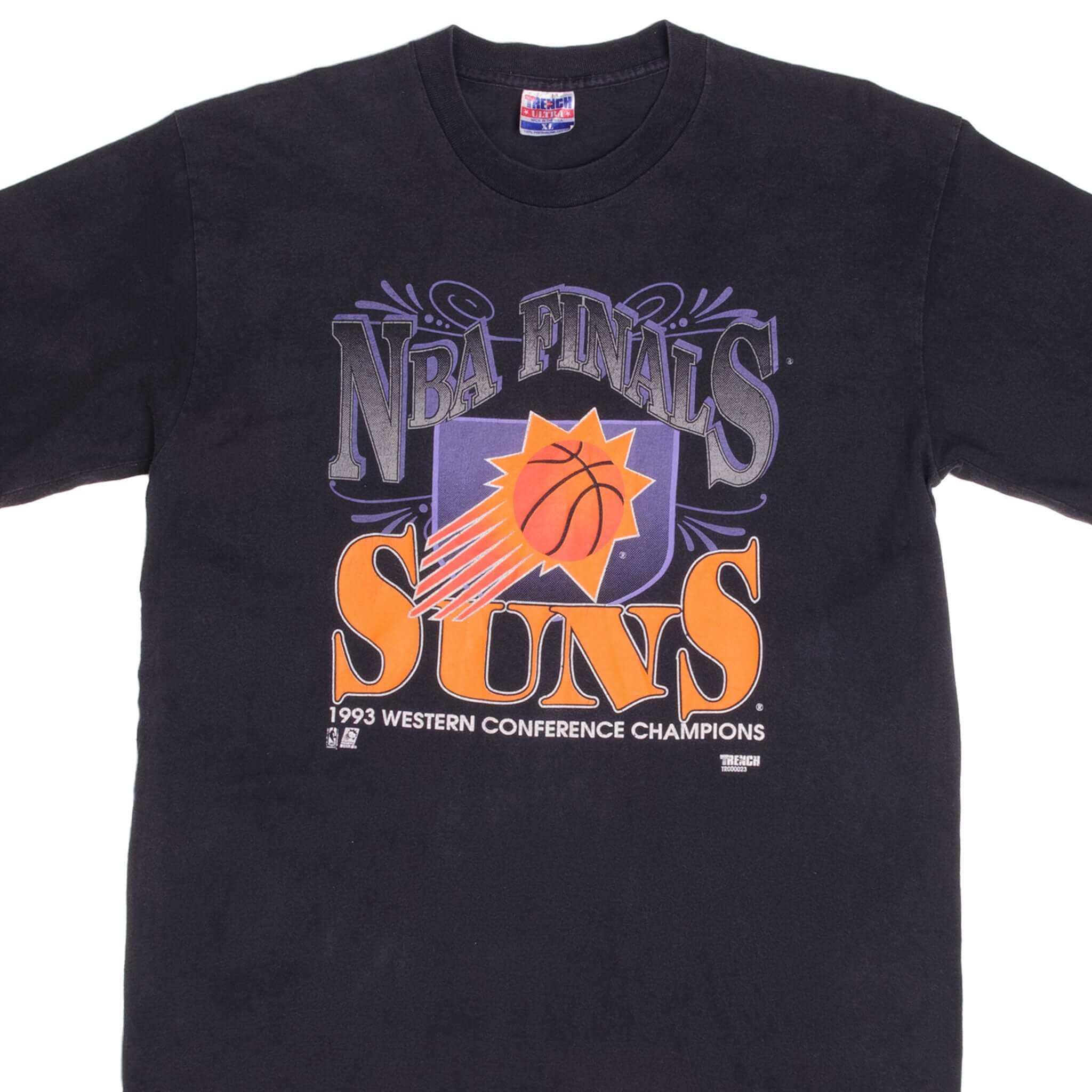 Vintage NBA Finals Phoenix Suns 1993 Western Conference Champions Tee Shirt Size XL With Single Stitch Sleeves
