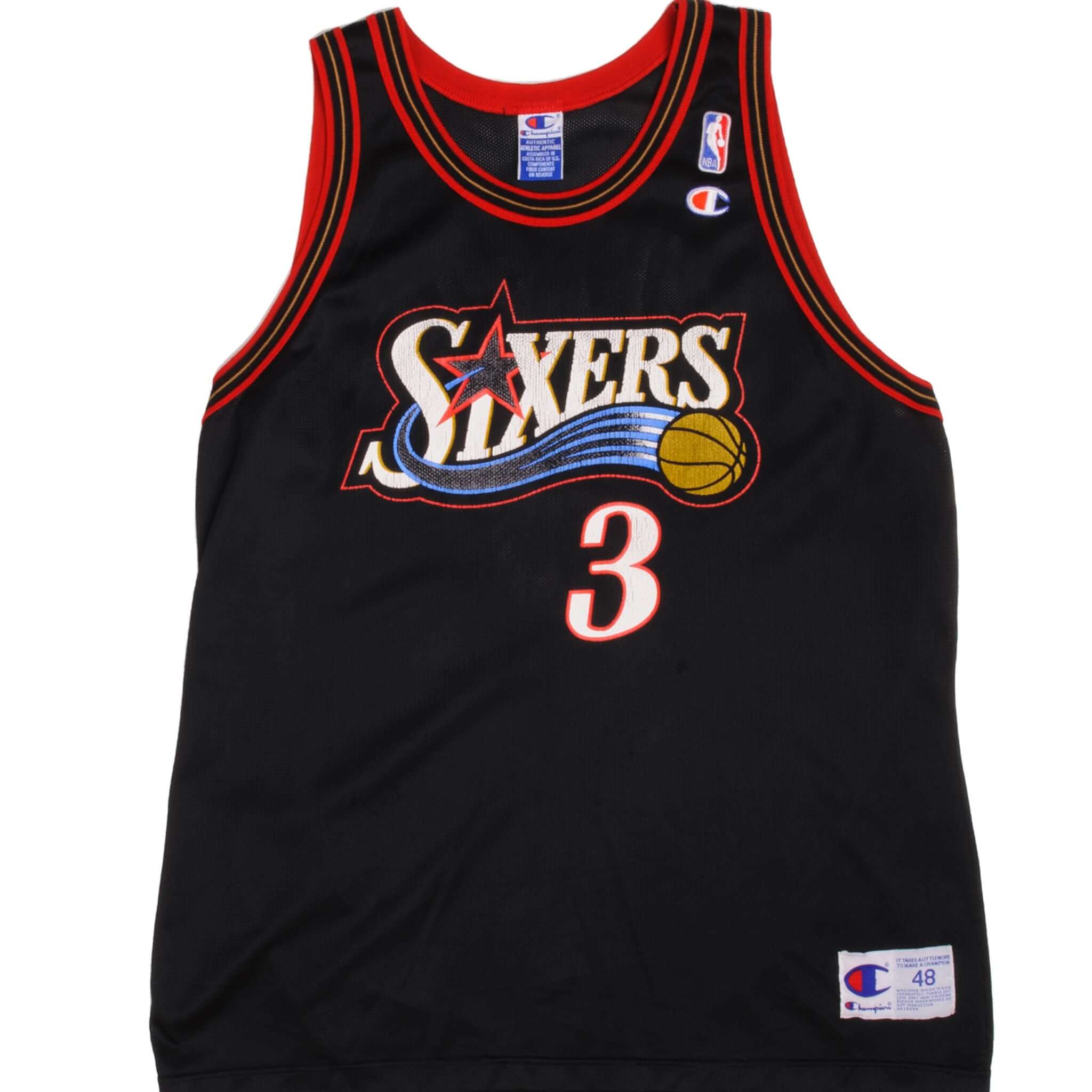Vintage Champion Philadelphia 76Xers Sixers Iverson 3 Jersey Size XLarge Late 1990S
