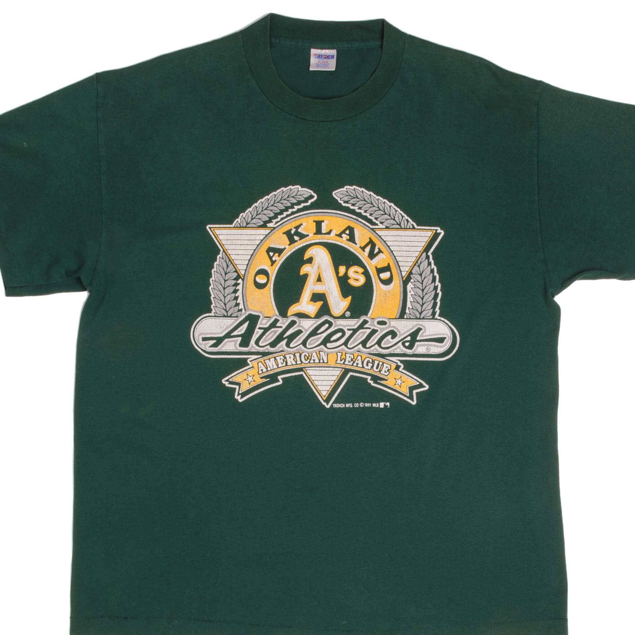 Vintage MLB Oakland Athletics Tee Shirt 1991 Size XL Made In USA