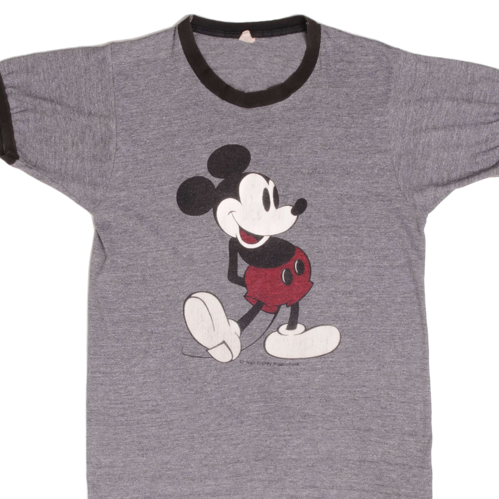 Vintage Grey Disney Mickey Mouse 1980S Tee Shirt Size Small.