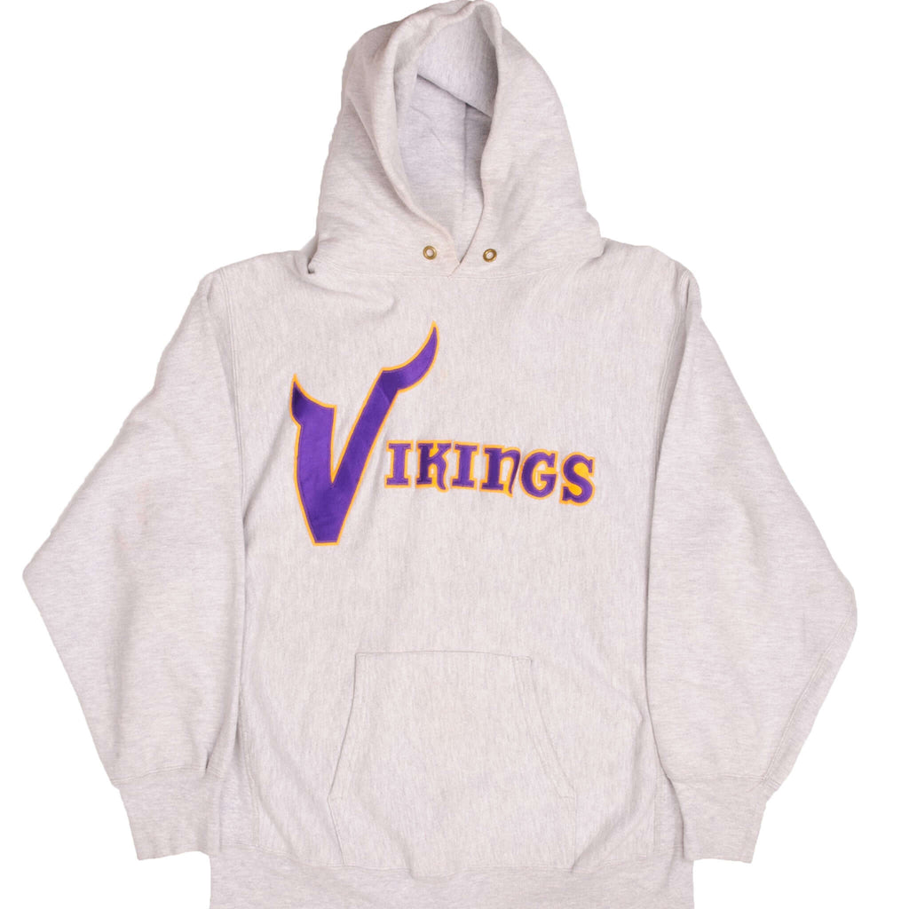 Vintage NFL Champion Reverse Weave Minnesota Vikings Hoodie 1990S Size XLarge Made In USA