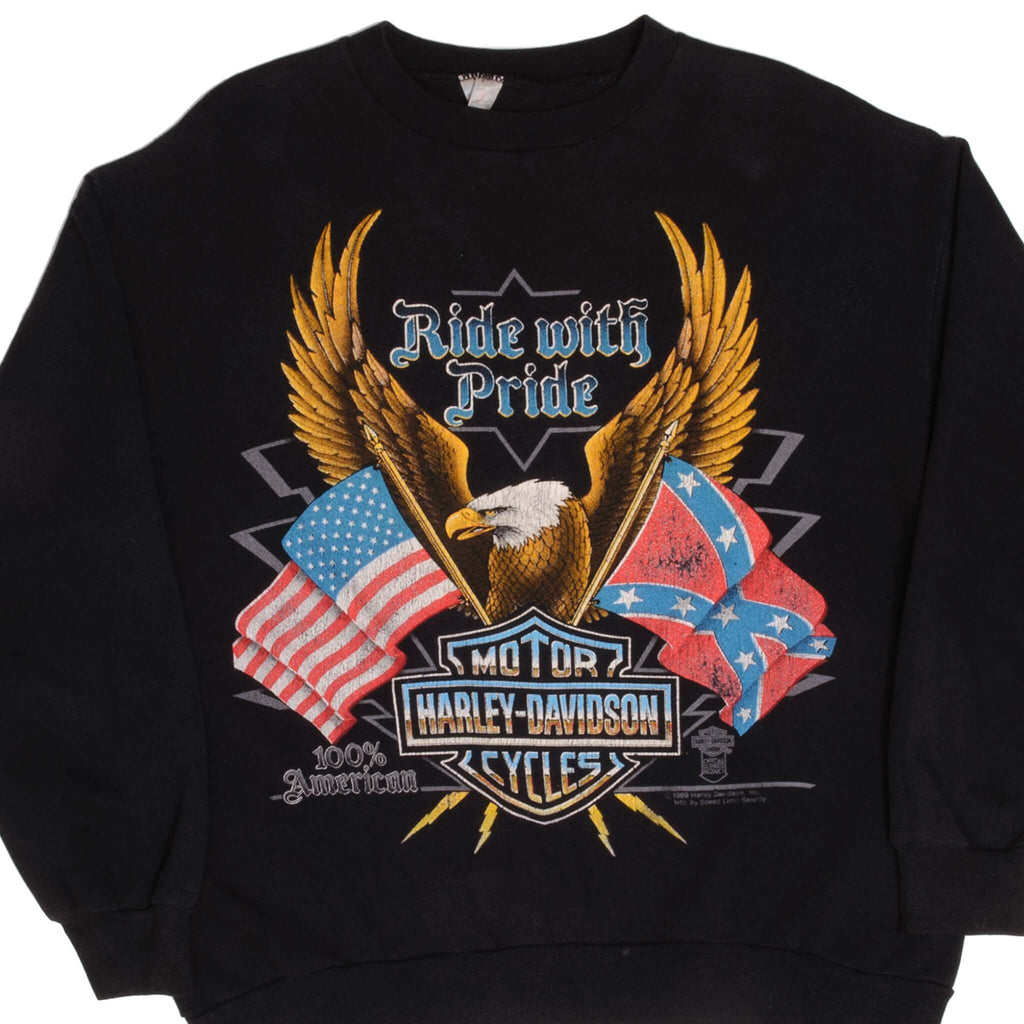 Vintage Harley Davidson Ride With Pride Sweatshirt Size Large Made In USA.