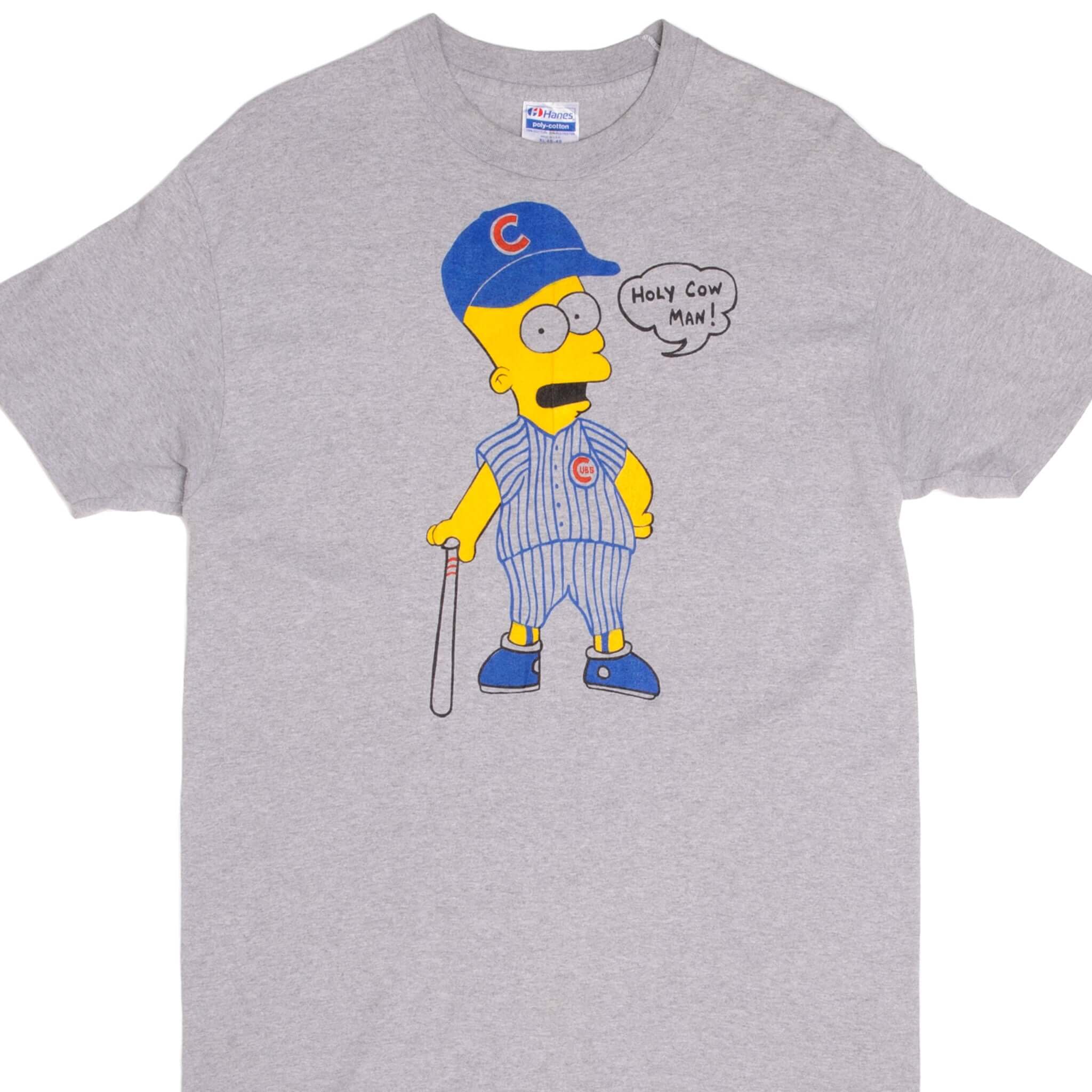 Vintage MLB Chicago Cubs Bart Simpson Tee Shirt 1990s Size Large Made In USA With Single Stitch Sleeves