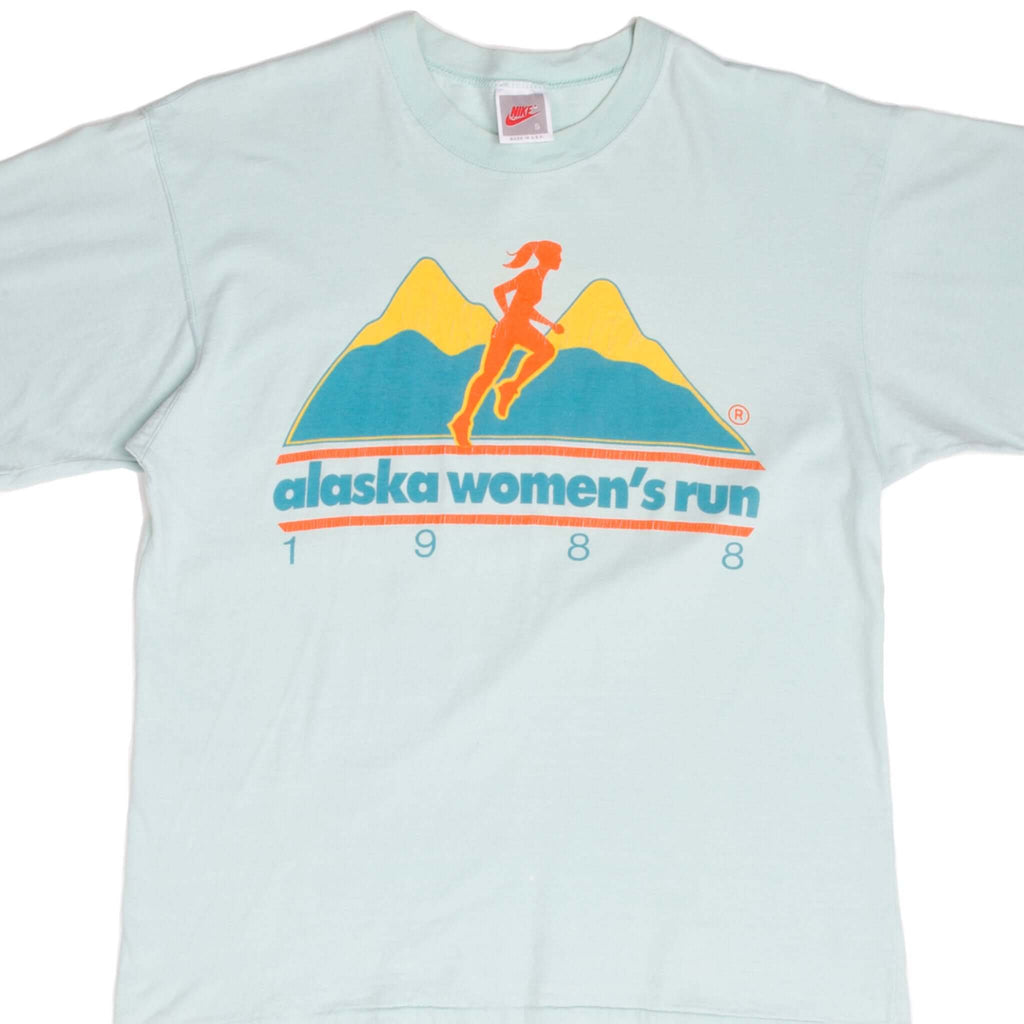 Vintage Nike Alaska Women's Run 1988 Tee Shirt Size Small Made In USA