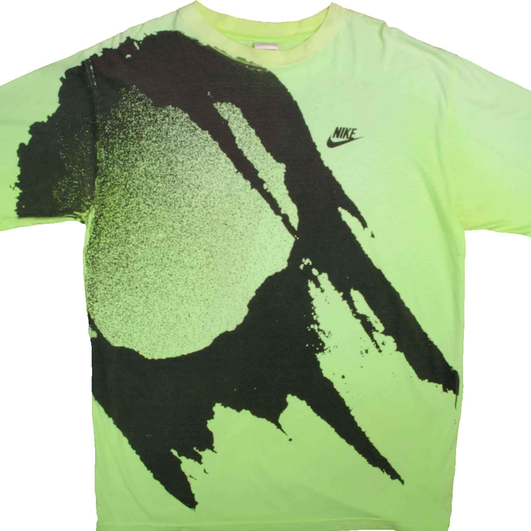 Vintage Neon Green Nike All Over Print Tee Shirt 1987-1992 Size Xlarge