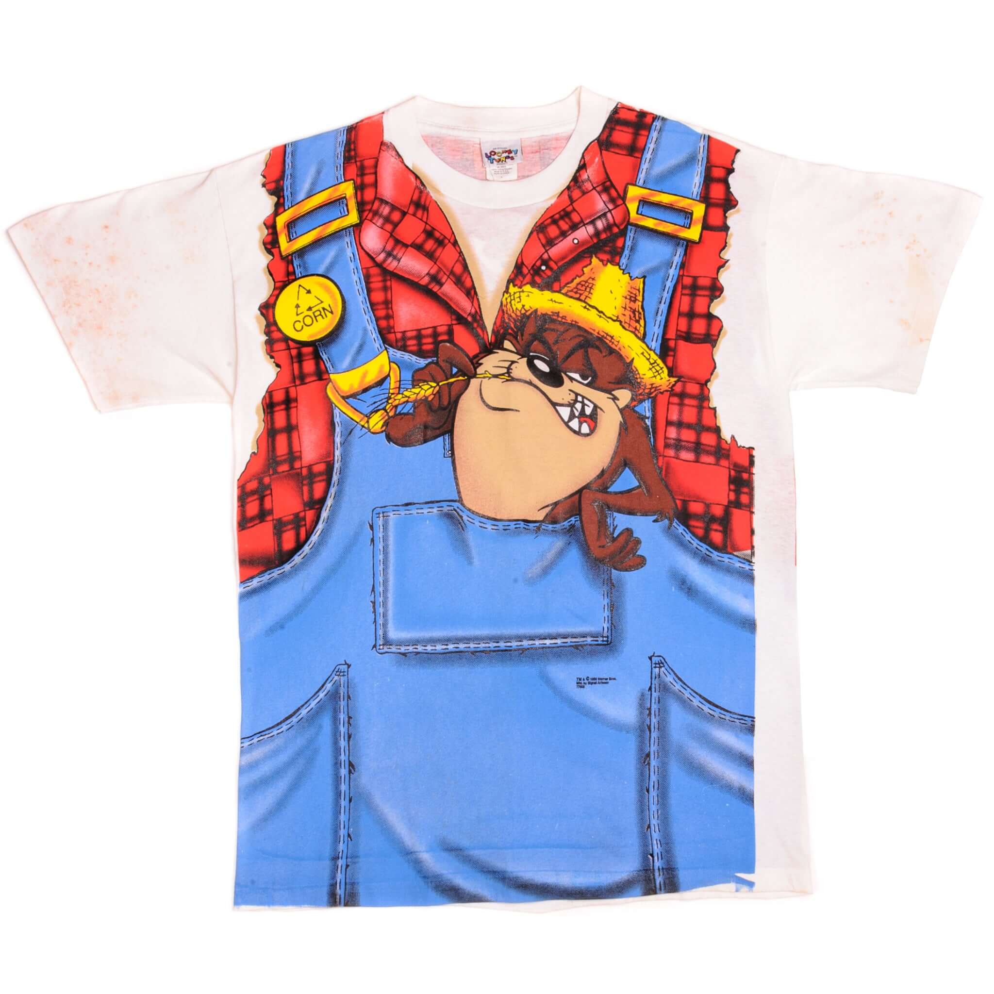 Vintage Looney Tunes Taz And Wile E. Coyote Tee Shirt 1996 Size Large Made In USA Dead-Stock With Original Tag.