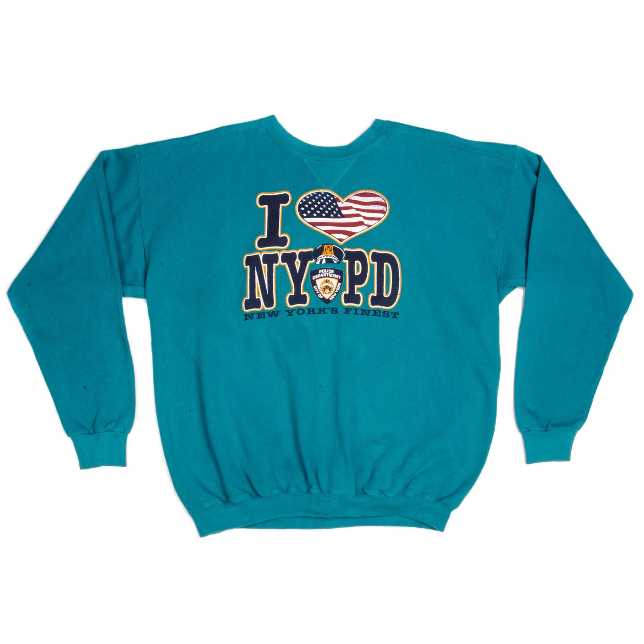 Vintage I Love NYPD New York's Finest Tultex Sweatshirt 1990s Size Large Made In USA.