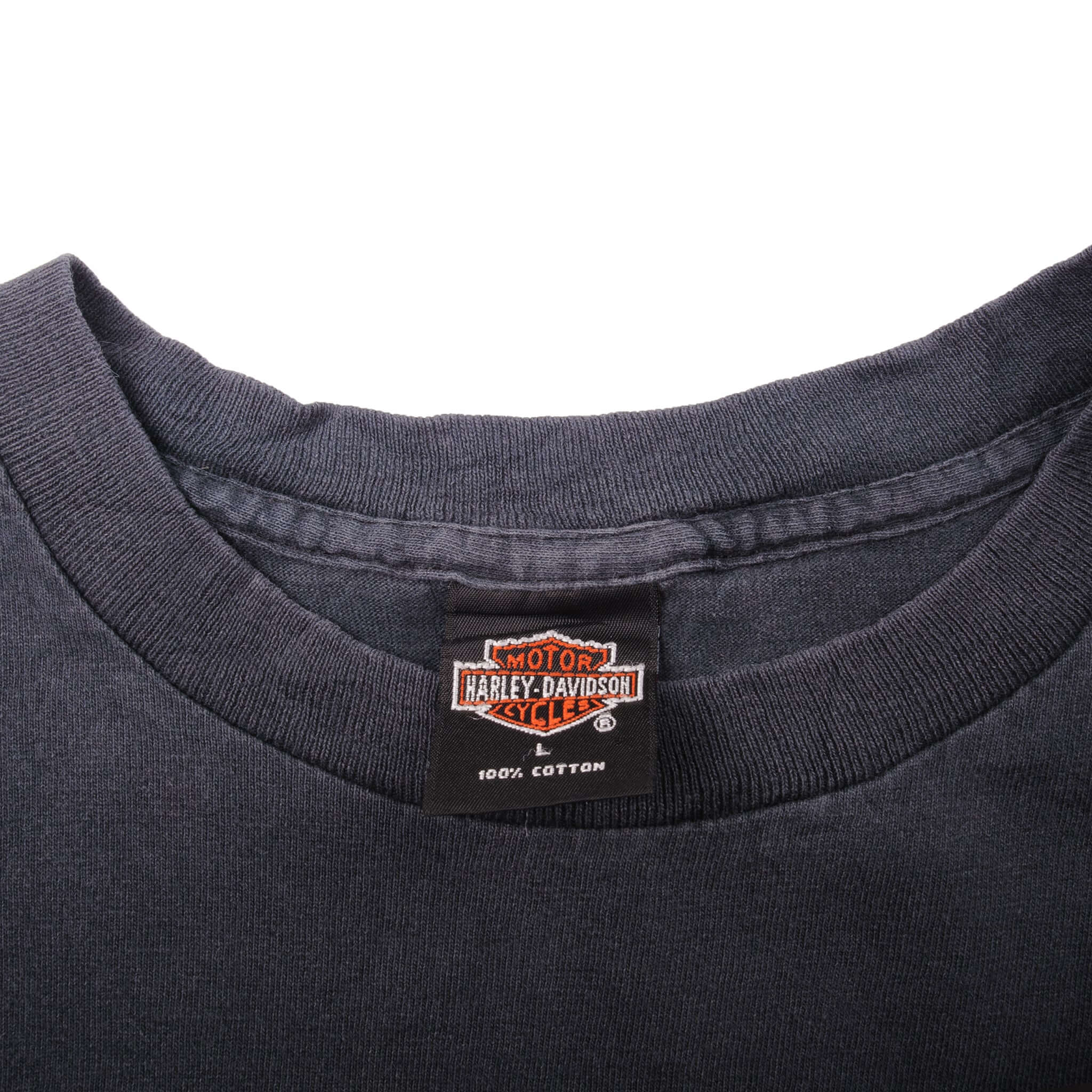 Vintage Blue Harley Davidson Wolf And Eagle Shirt 1996 Size M With Single Stitch Sleeves. Made In USA