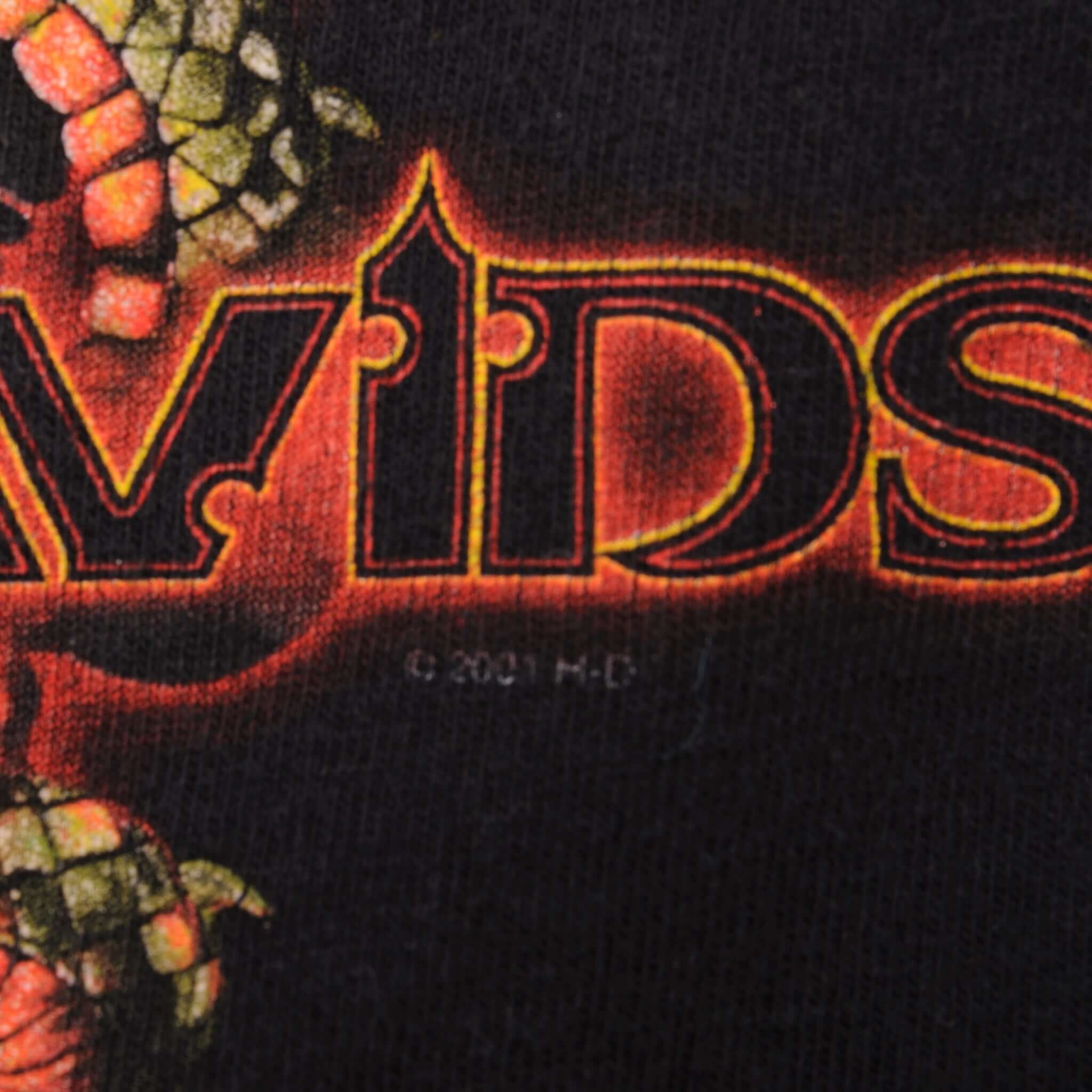 Vintage Black Bala's Harley Davidson Dragon Wisconsin Dells, WI Tee Shirt 2001 Size L With Single Stitch Made In USA