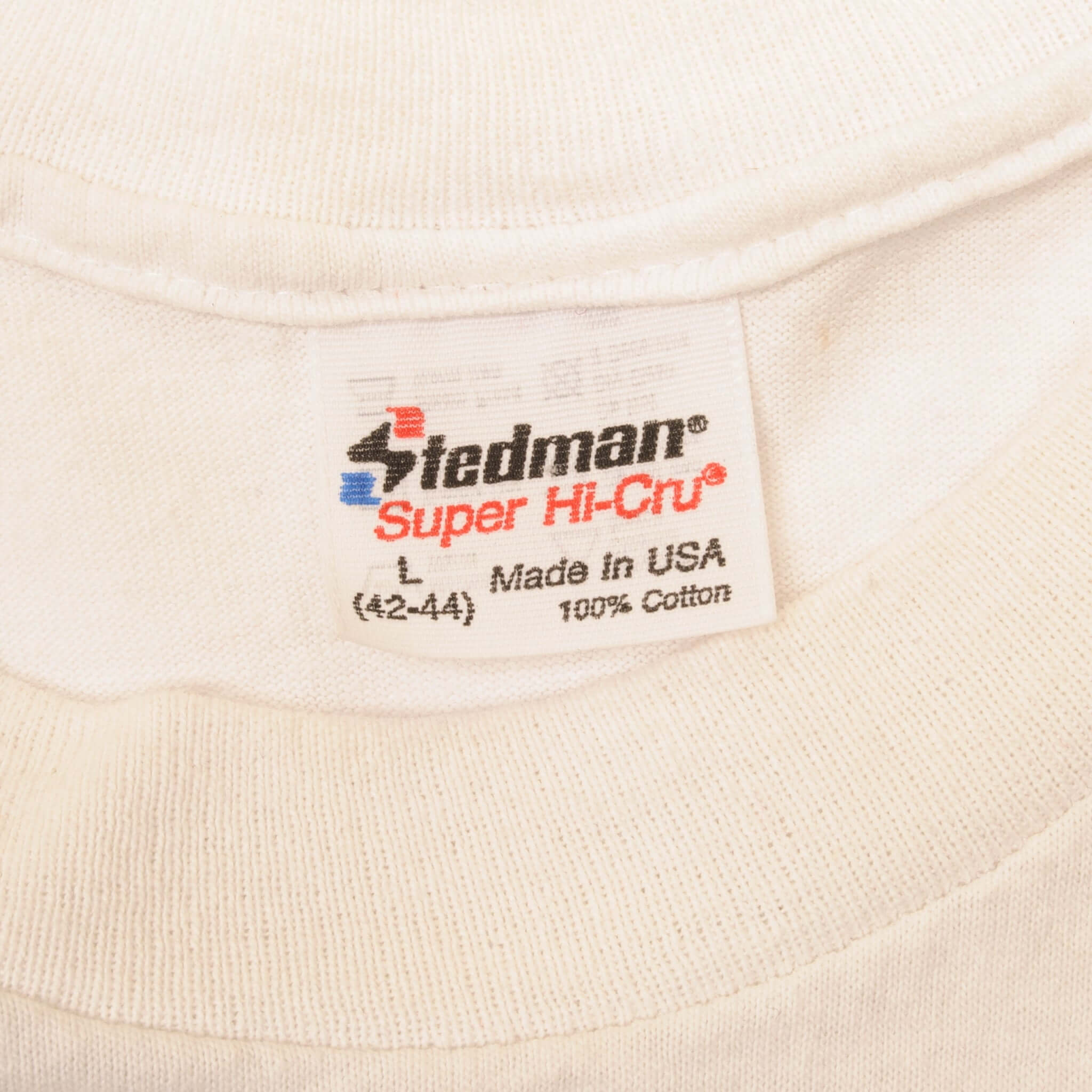 Vintage Label Tag Stedman Super Hi-Cru 1989 80s 1980s