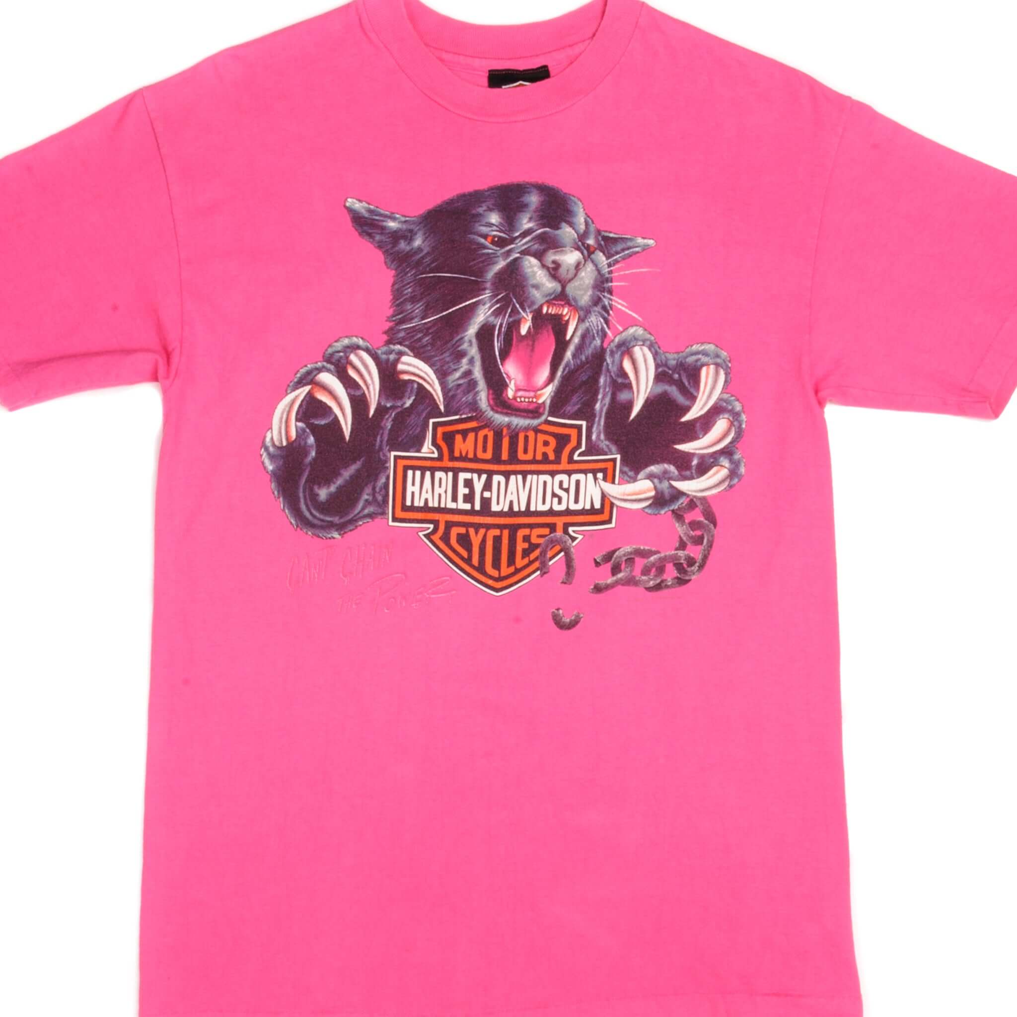 Pink Vintage Harley Davidson T-Shirt 1992 Size Medium Made In USA.