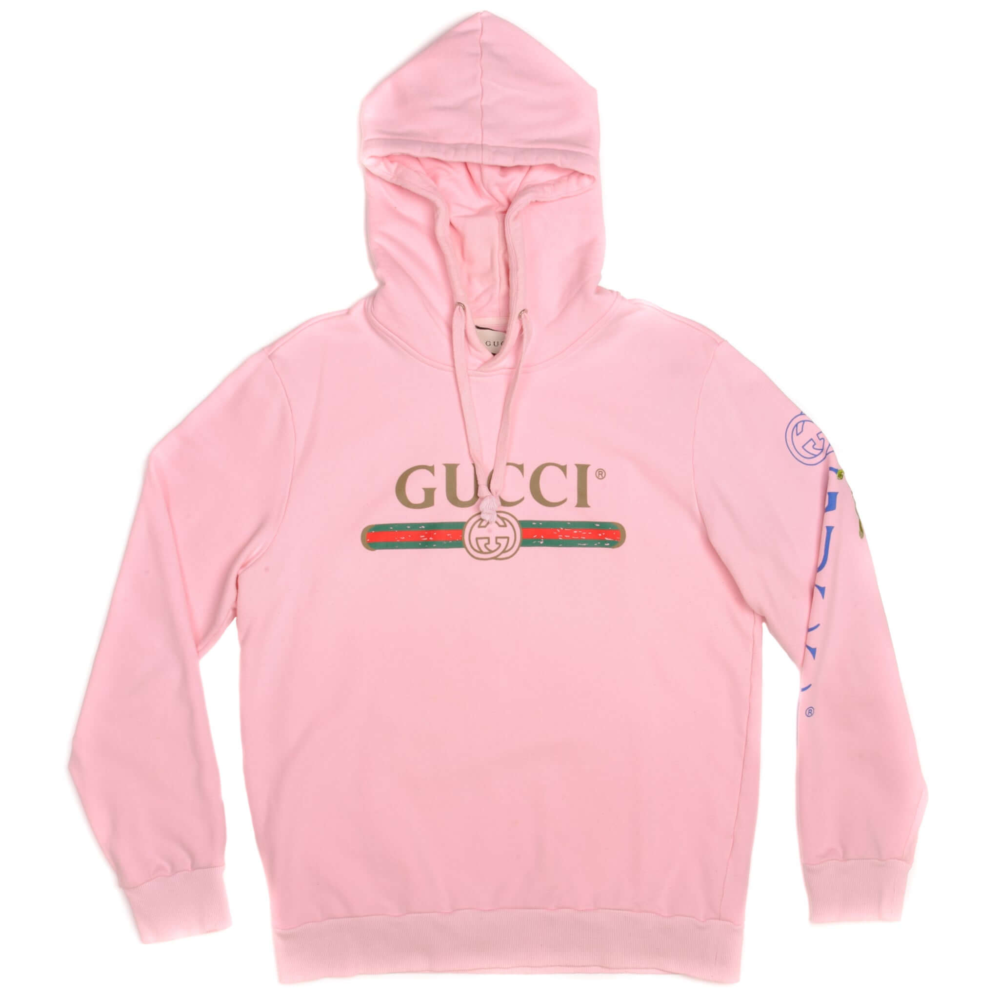 Vintage Pink Gucci Hoodie 2000s Size 2XLarge Made In Italy.