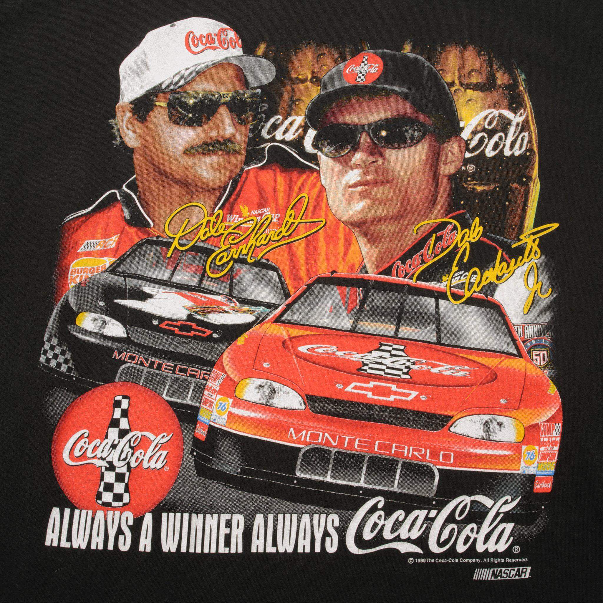VINTAGE NASCAR DALE EARNHARDT & DALE EARNHARDT JR TEE SHIRT 1999 SIZE XL