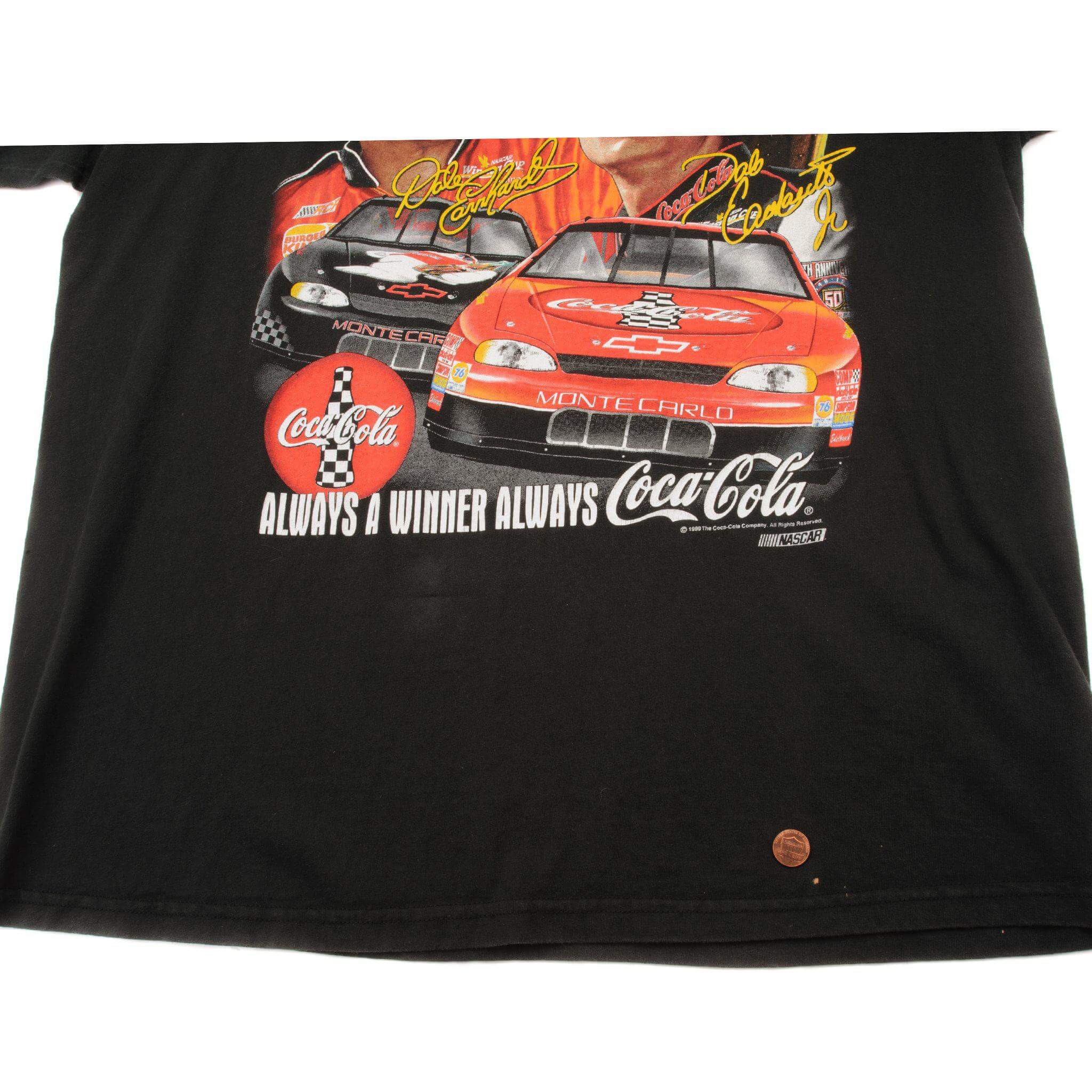 VINTAGE NASCAR DALE EARNHARDT & DALE EARNHARDT JR TEE SHIRT 1999 SIZE XL