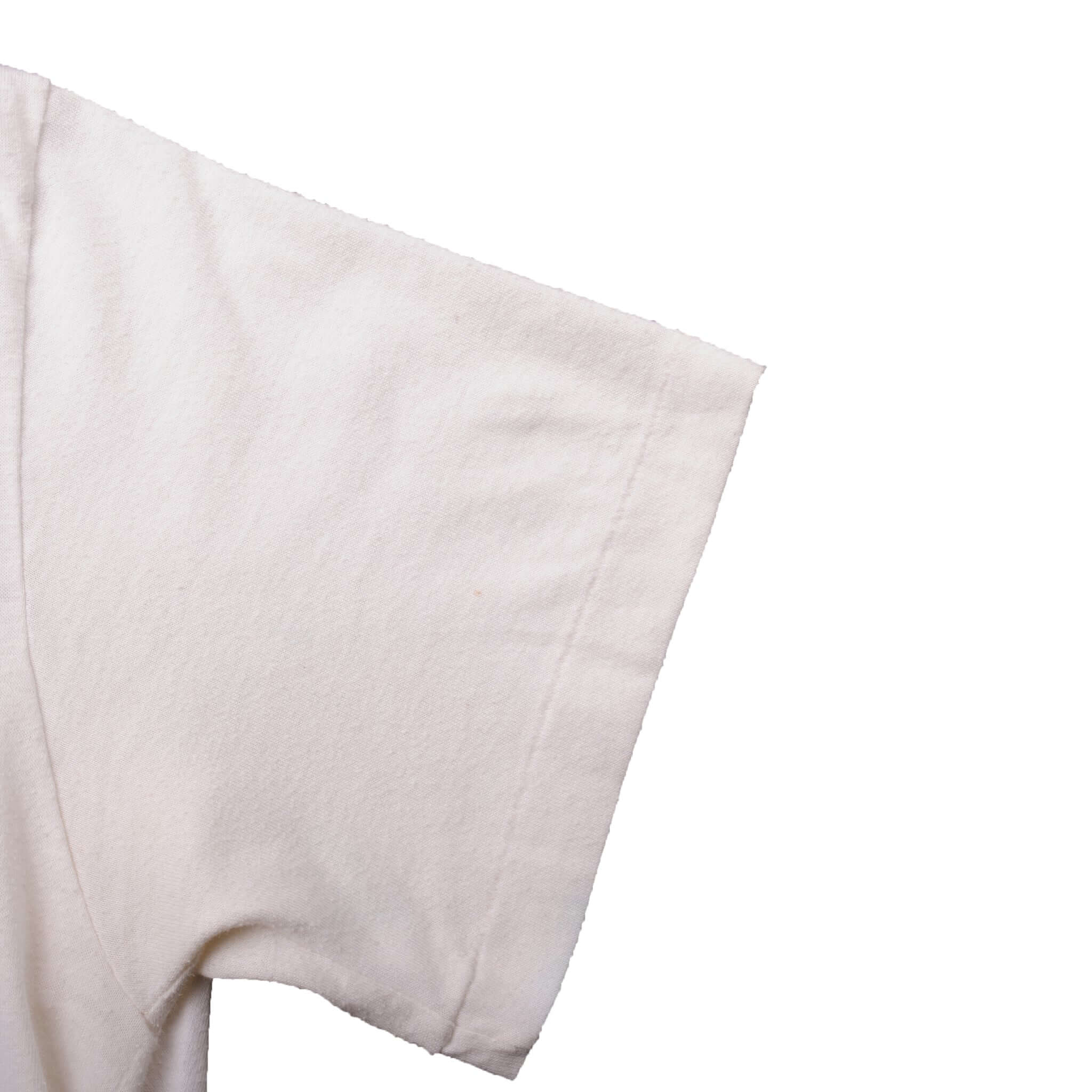 Vintage White Nike Tee Shirt 1986 Size L Made In USA With Single Stitch Sleeves. Nike Blue Label.