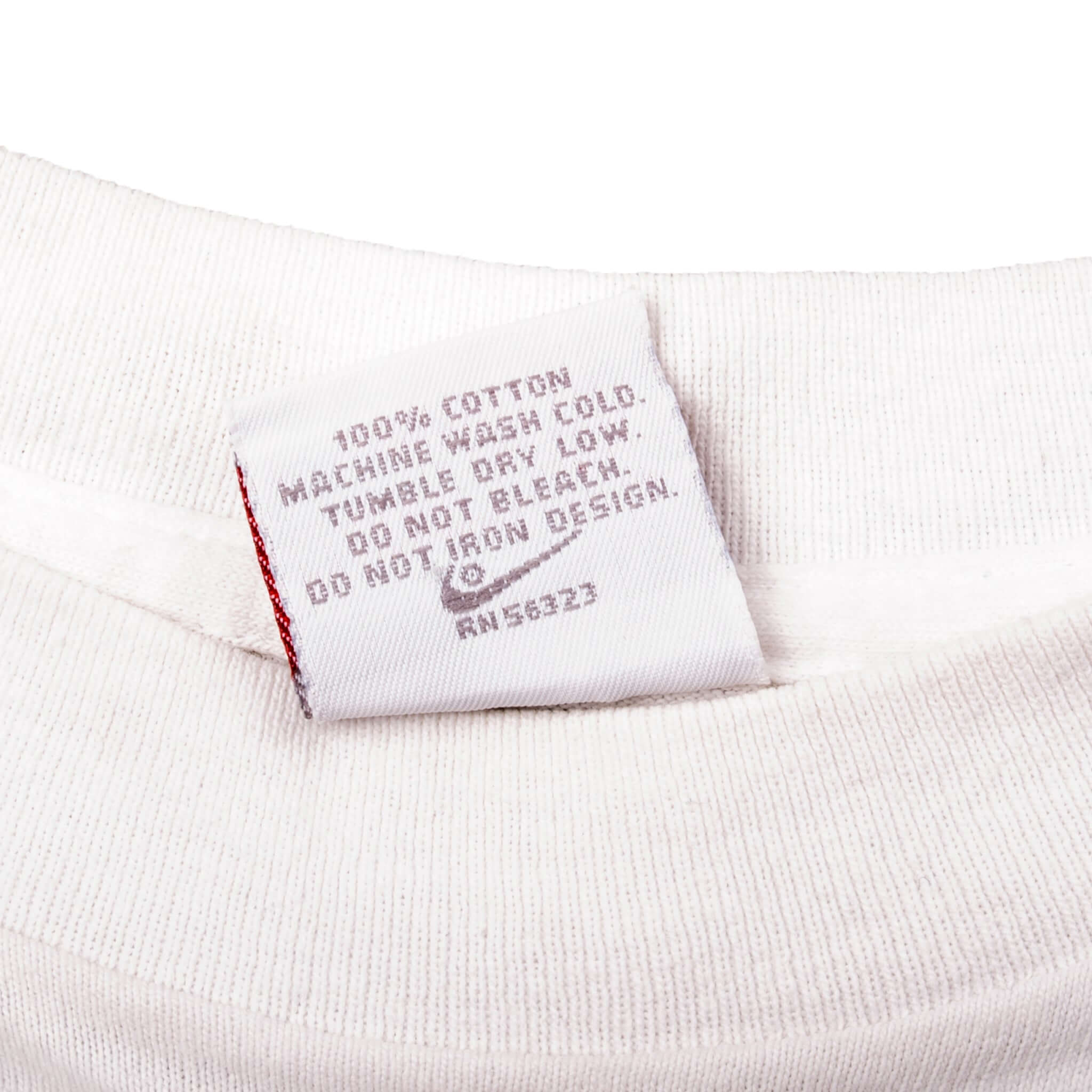 Vintage White Nike Tee Shirt 1987-1994 Size M Made In USA. With Single Stitch Sleeves.