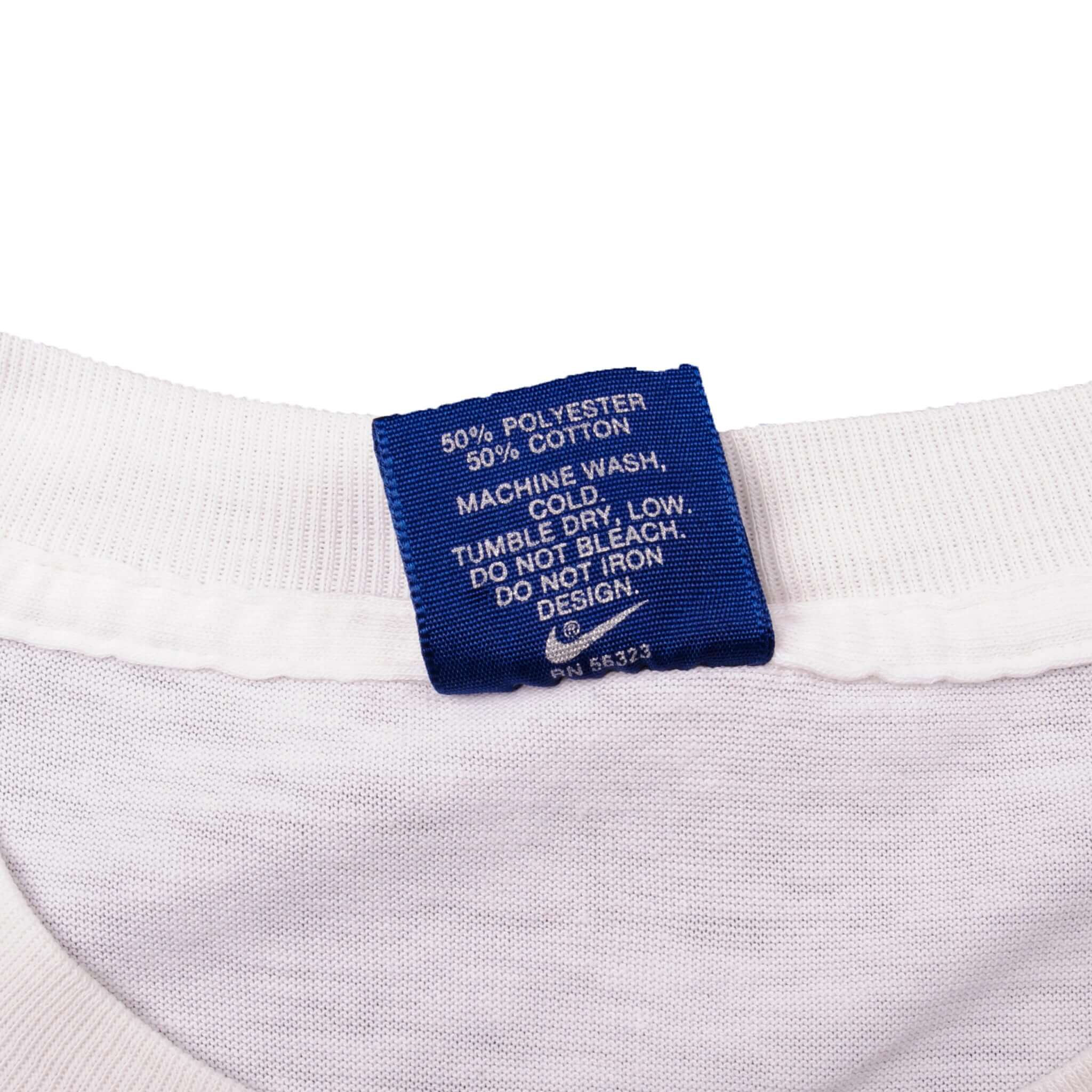 Vintage White Nike Americas Number One Tee Shirt 1984-1987 Size M Made In USA With Single Stitch Sleeves. Nike Blue Label.