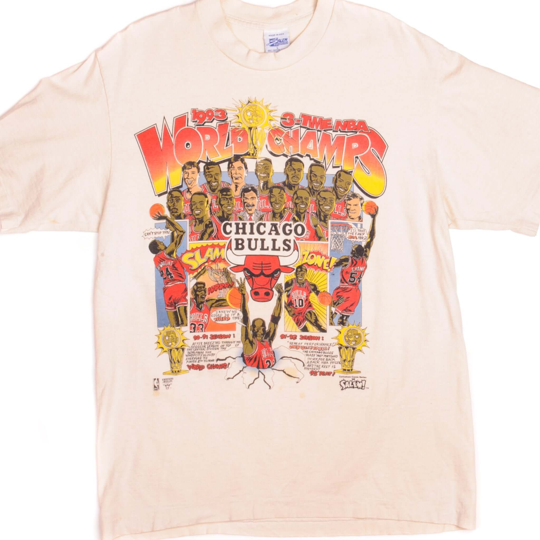 1990s Chicago BULLS T Shirt L Vintage Michael Jordan 1991 NBA 