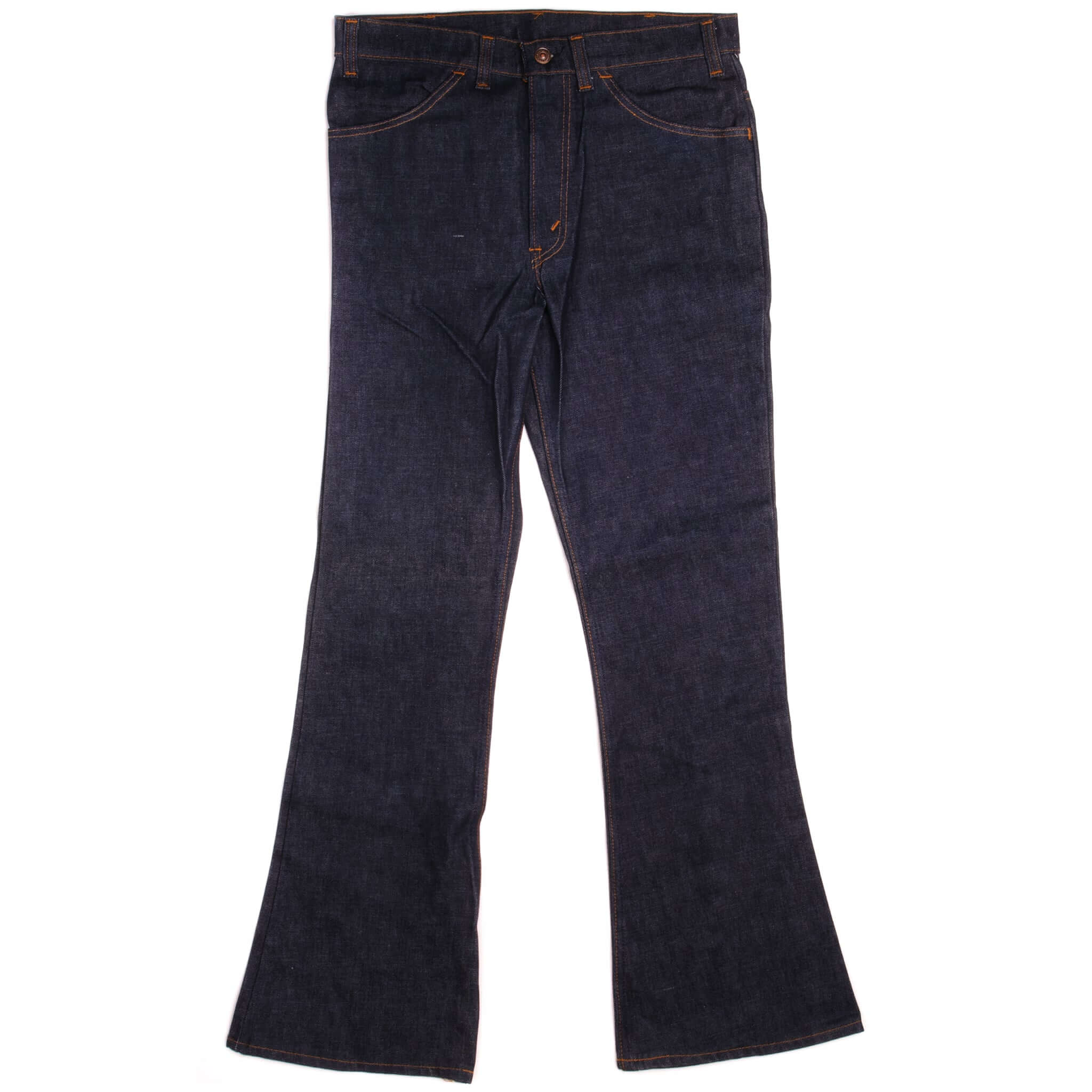 Beautiful Indigo Levis 646 Bell Bottoms Jeans Made in USA Deadstock with the original tags. Size on Tag 33X32 ACTUAL SIZE 33X32 Back Button #16
