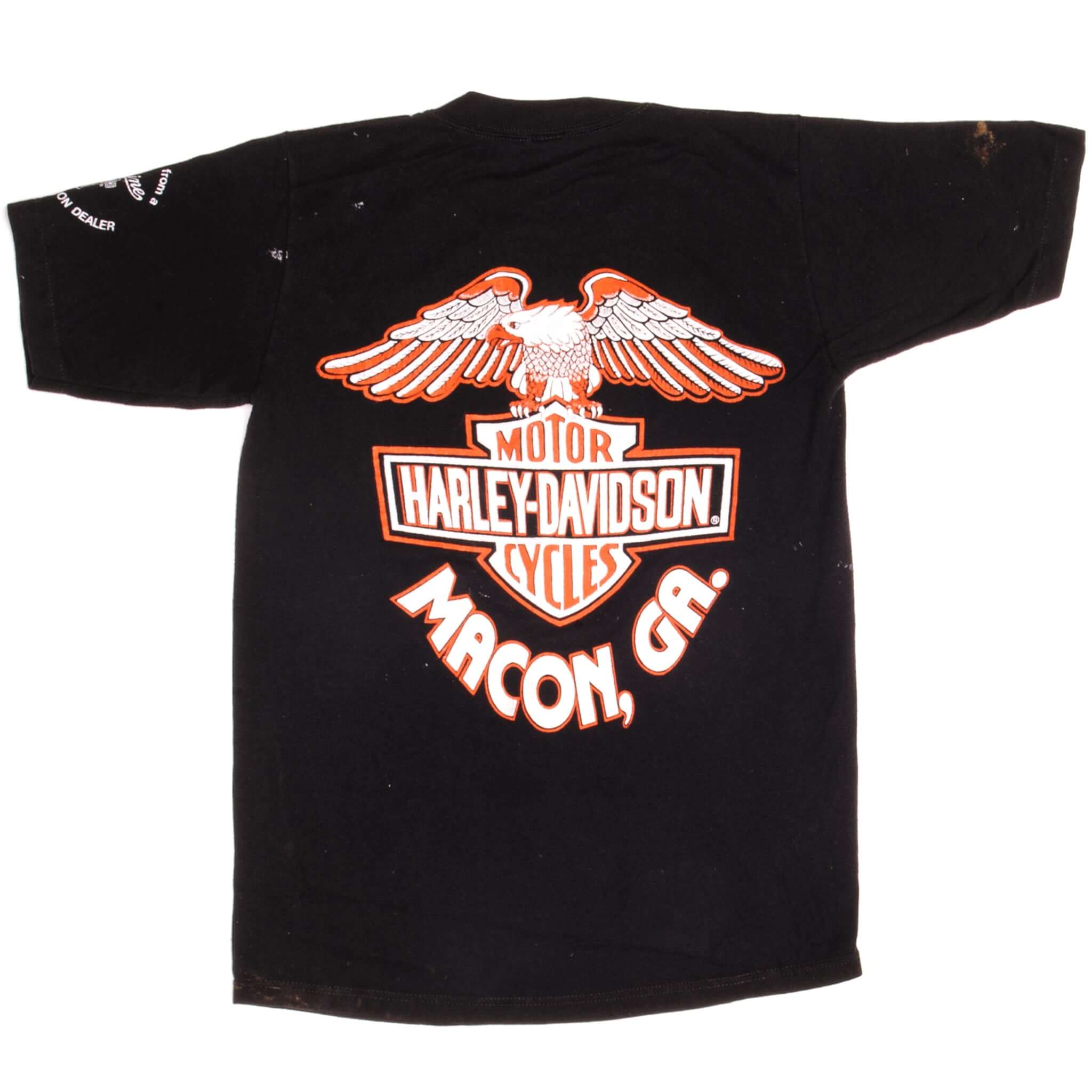 Vintage Harley Davidson Tee Shirt Jerzees 1985 Size XSmall Made In USA with single stitch sleeves.