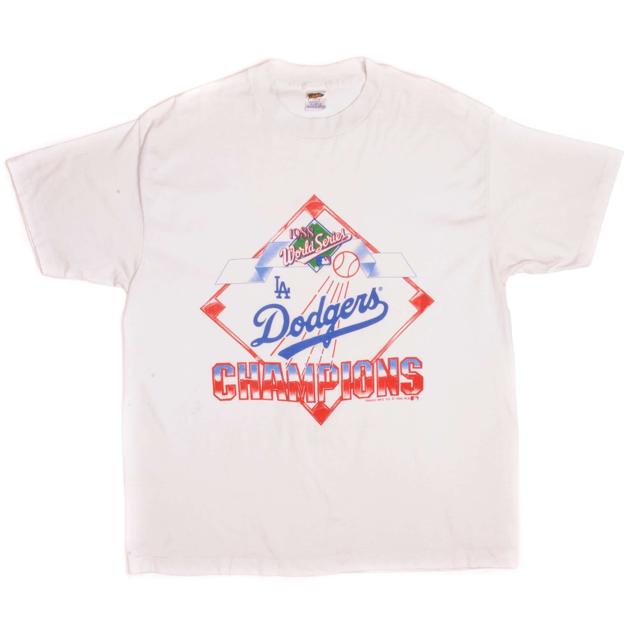 VINTAGE MLB LA DODGERS CHAMPIONS TEE SHIRT 1988 SIZE LARGE MADE IN USA –  Vintage rare usa