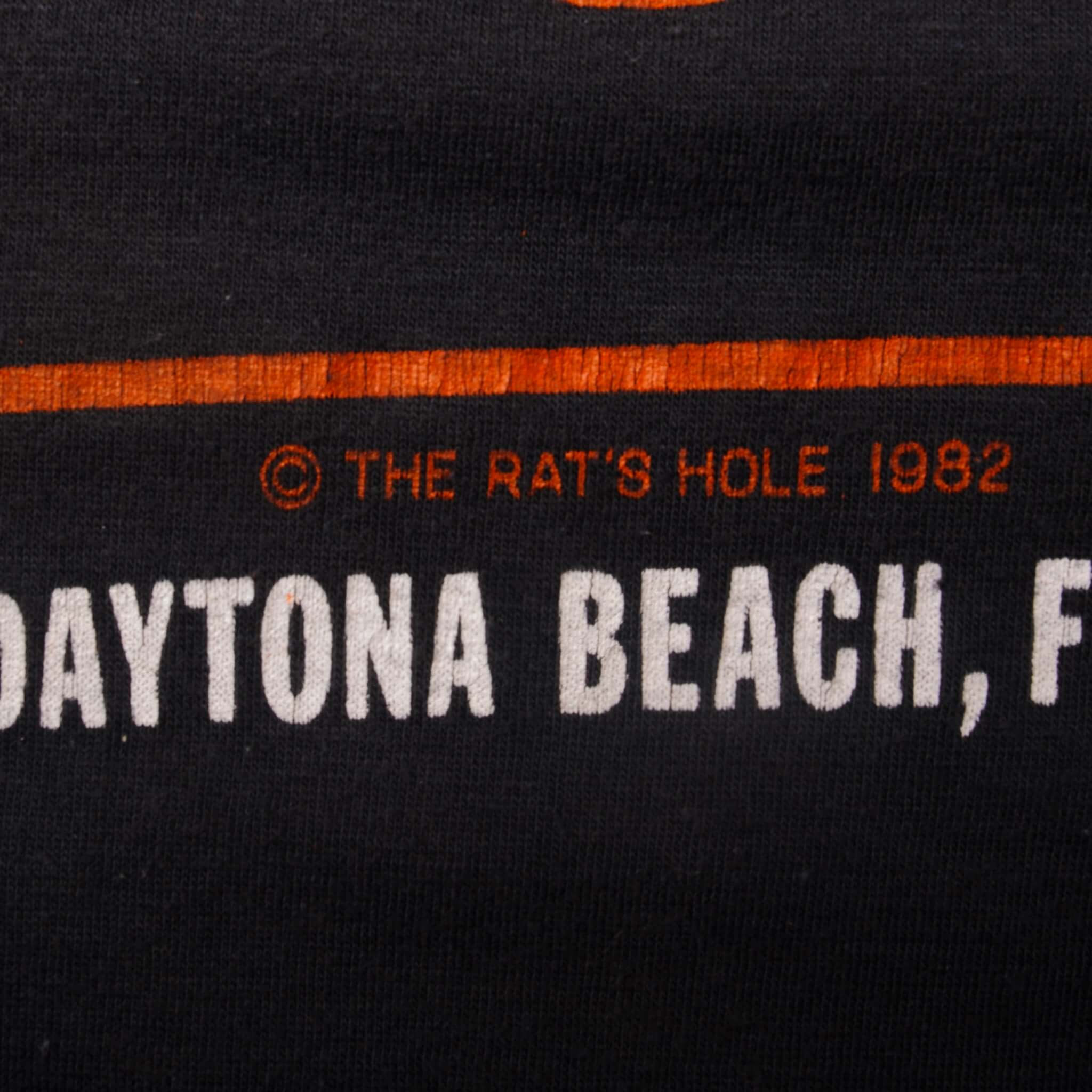 Vintage Bike Week Daytona Beach, FL Motorcycle 82' Tee Shirt With Single Stitch Sleeve. Size Medium Made In USA.