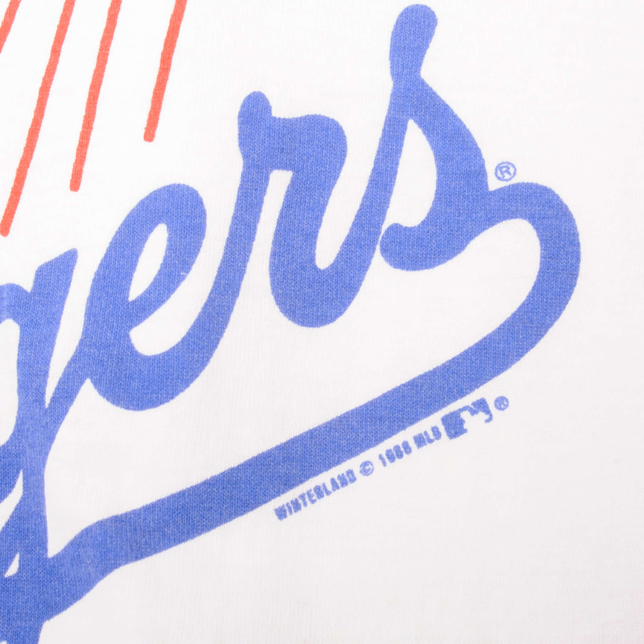 Vintage MLB Los Angeles Dodgers Tee Shirt 1988 Size L With Single Stitch Sleeves.