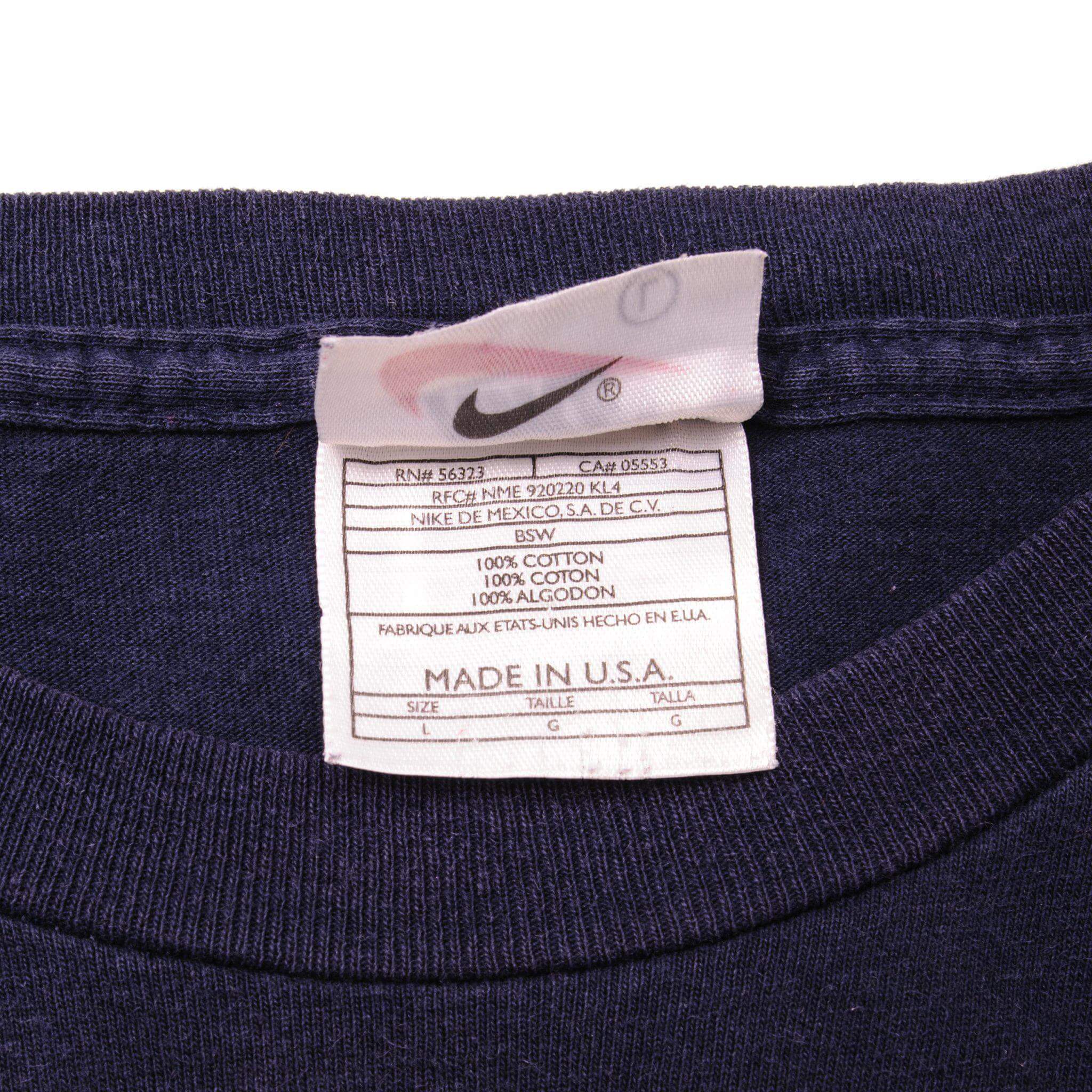 VINTAGE NIKE TENNIS TEE SHIRT LATE 1990s SIZE LARGE MADE IN USA