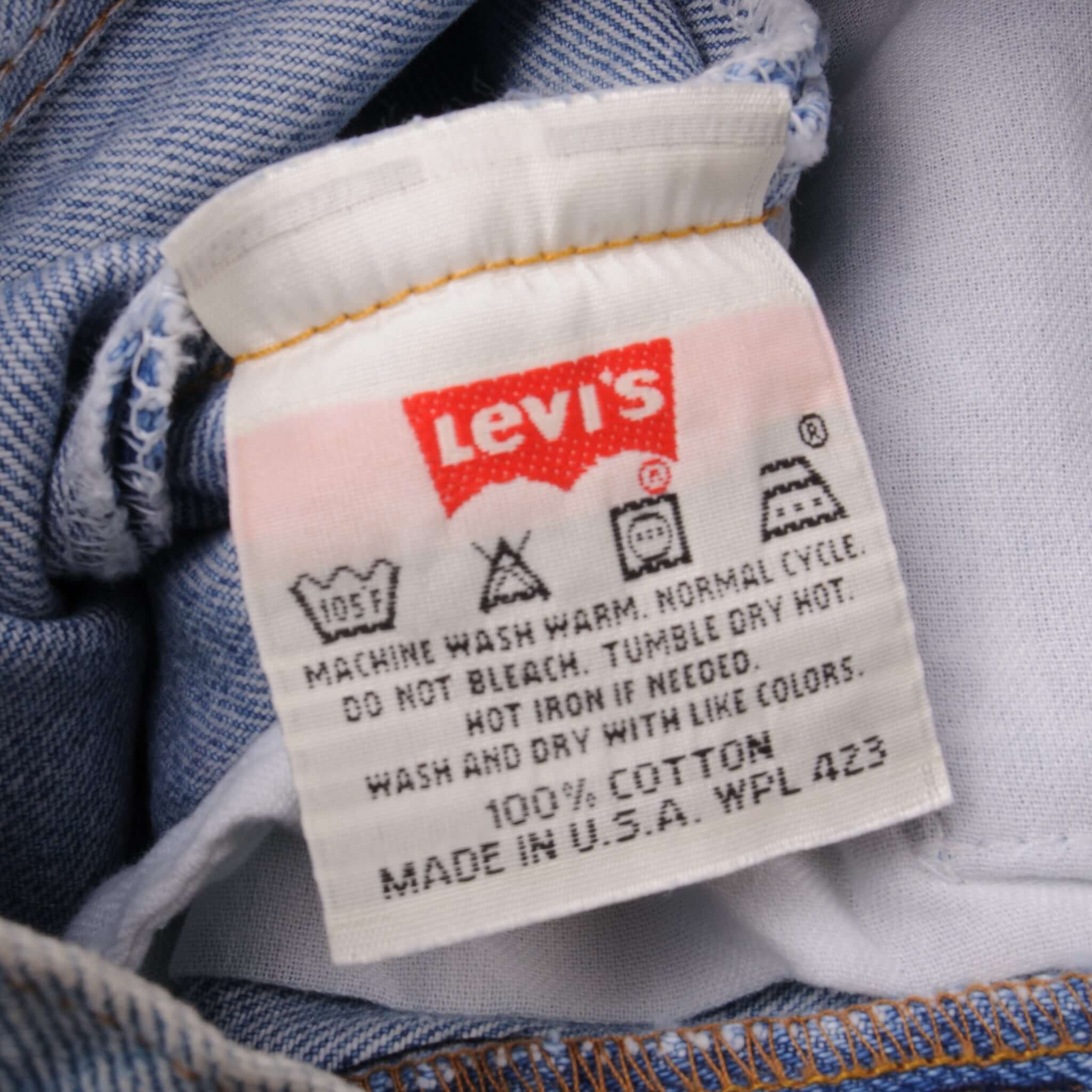 Beautiful Blue Levis 501 Jeans 1993 Size on Tag 30X32 Back Button #913