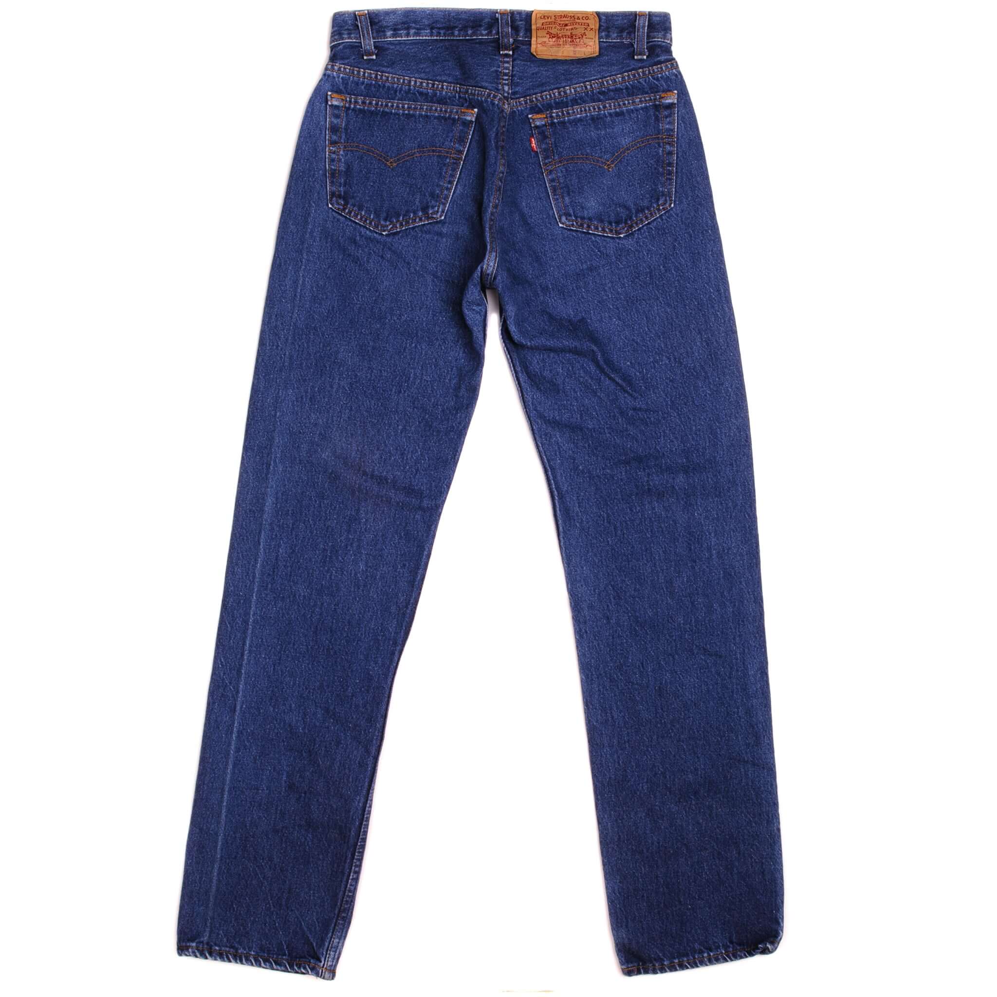 Beautiful Indigo Levis 501 Jeans Made in USA with a very dark wash. Size on Tag 32X34 ACTUAL SIZE 30X32 Back Button #532