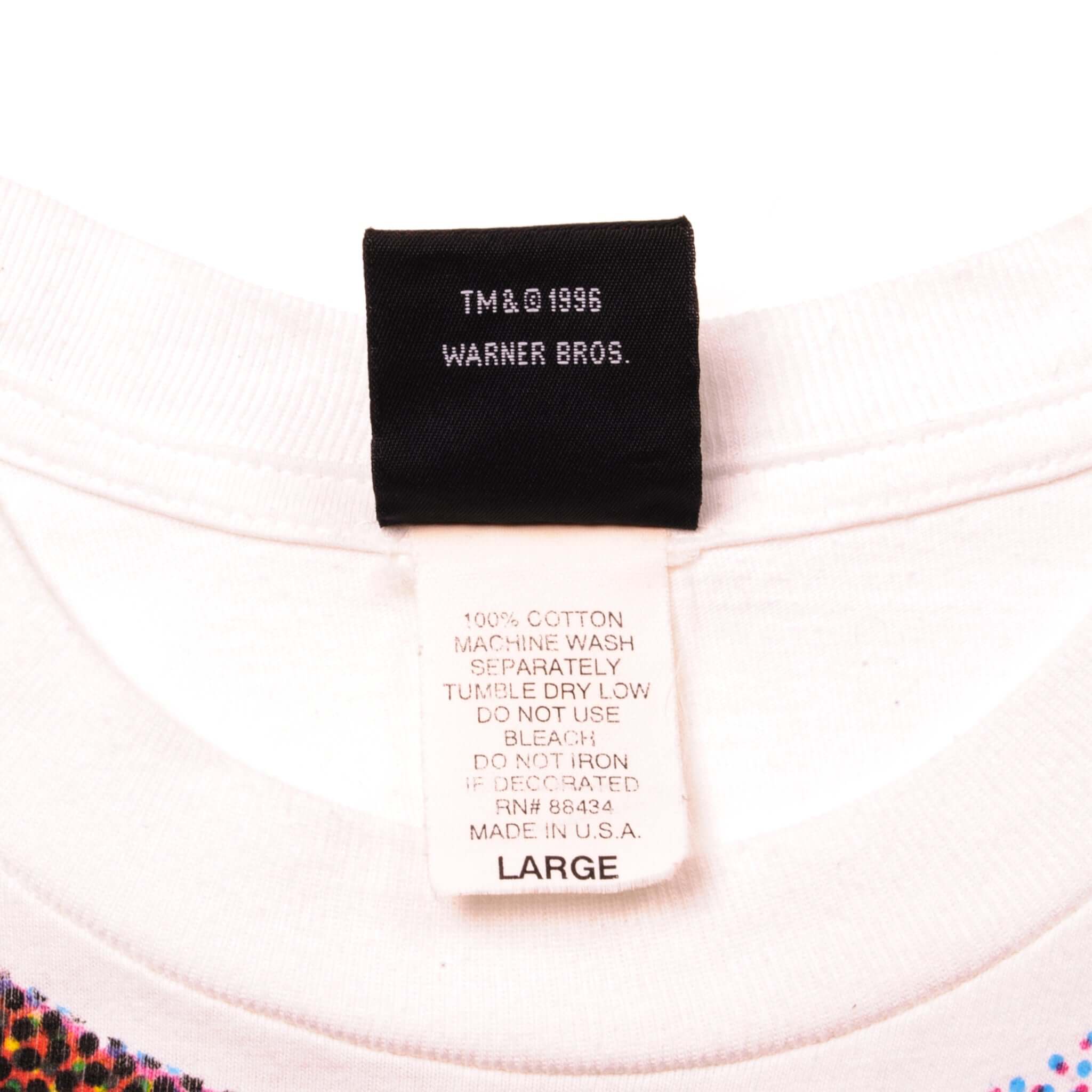 Vintage Label Tag Warner Bros Space Jam 1996 90s 1990s