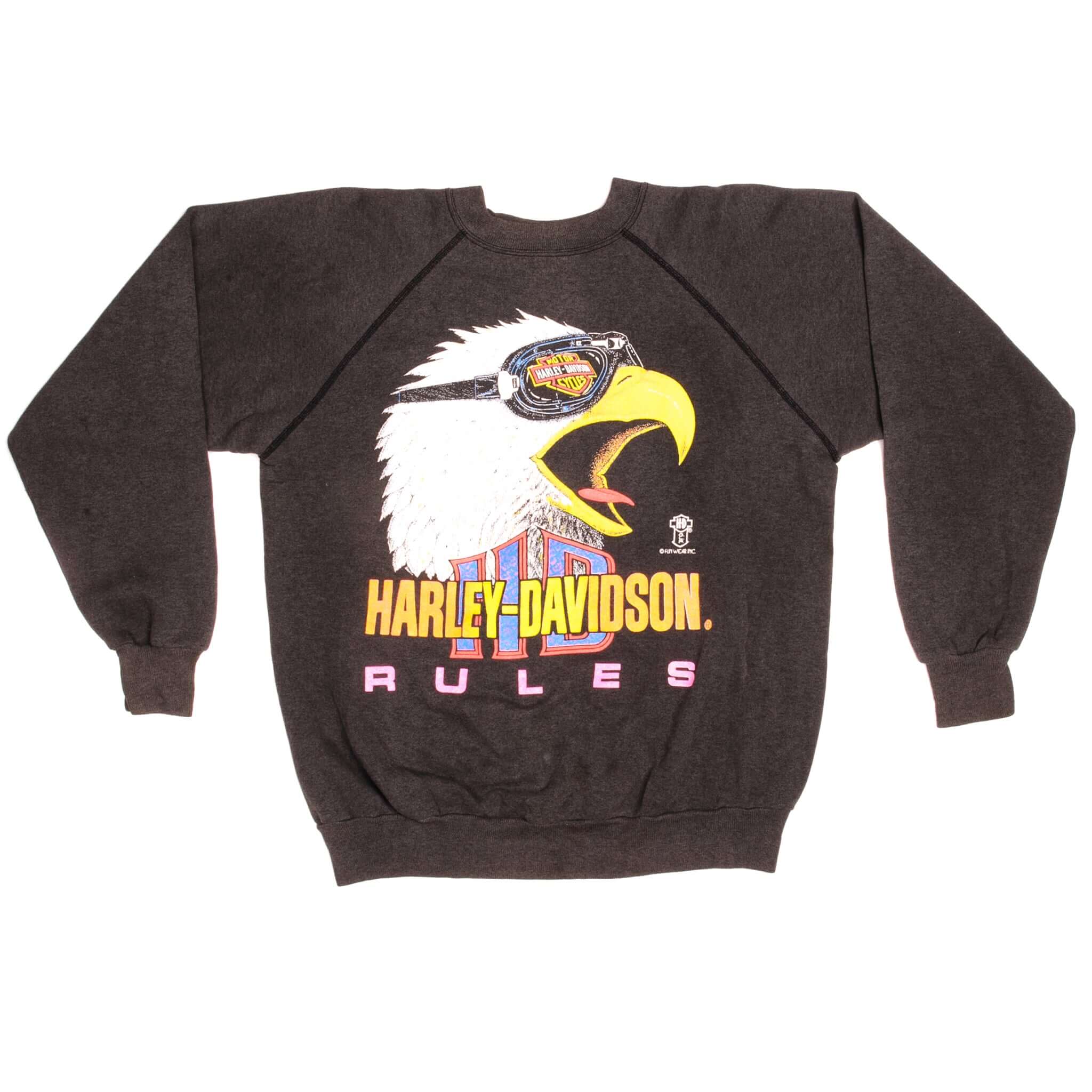 Vintage Harley Davidson Rules Sweatshirt Size Large Made In USA.
