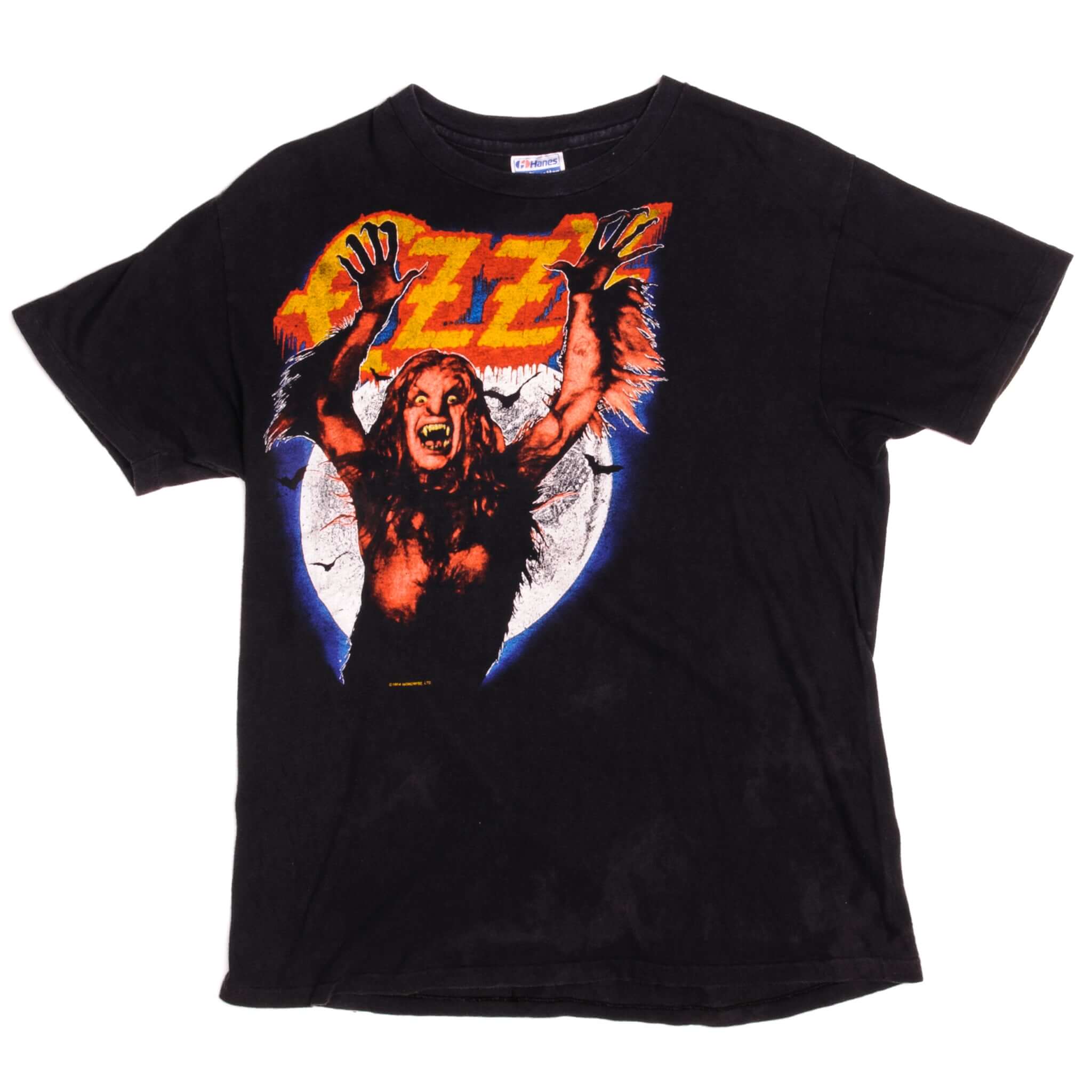 Vintage Ozzy Osbourne Rules Hanes Monowise LTD Tee Shirt 1984 Size Medium Made In USA with single stitch sleeves.