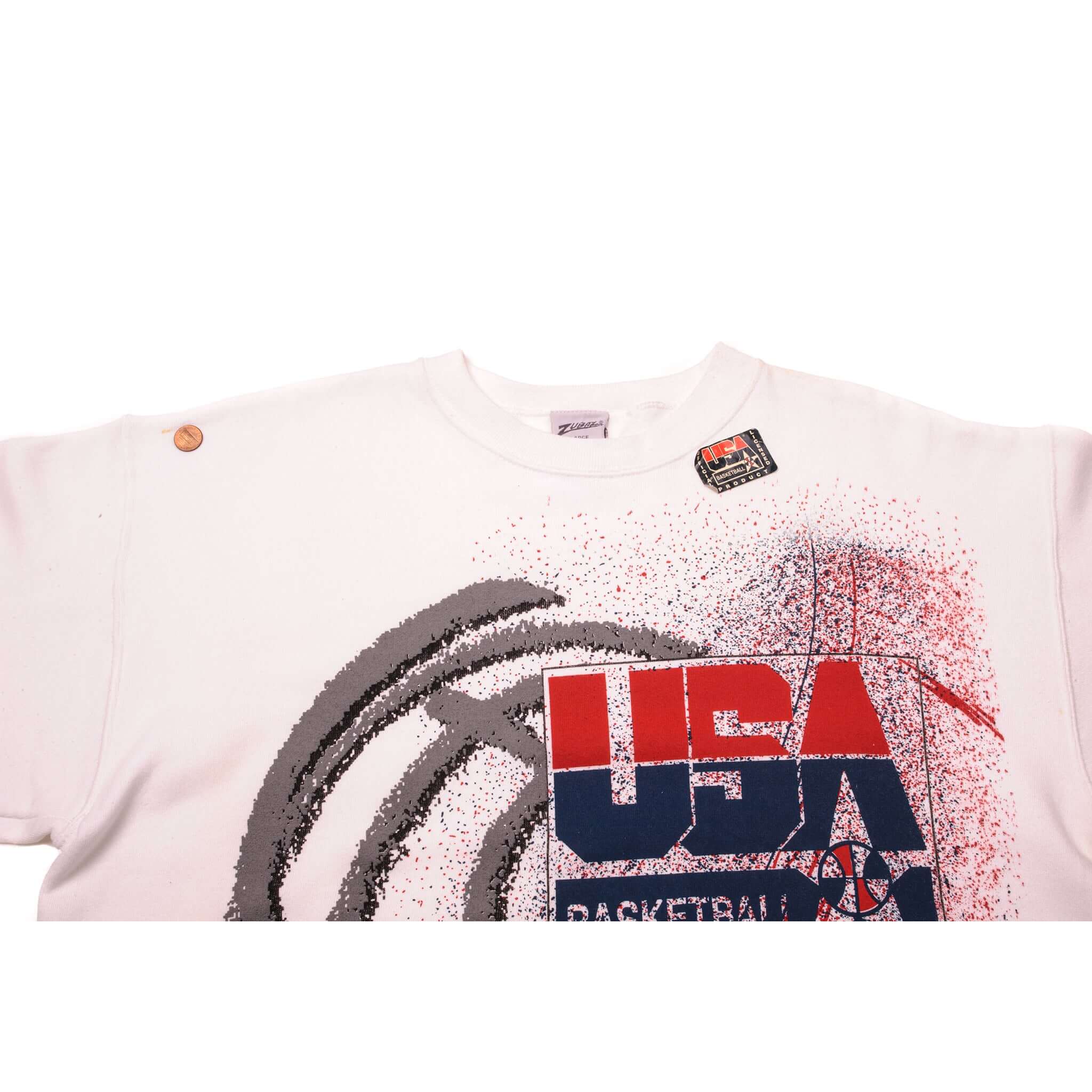VINTAGE USA BASKETBALL SWEATSHIRT USA TEAM SIZE L MADE IN USA