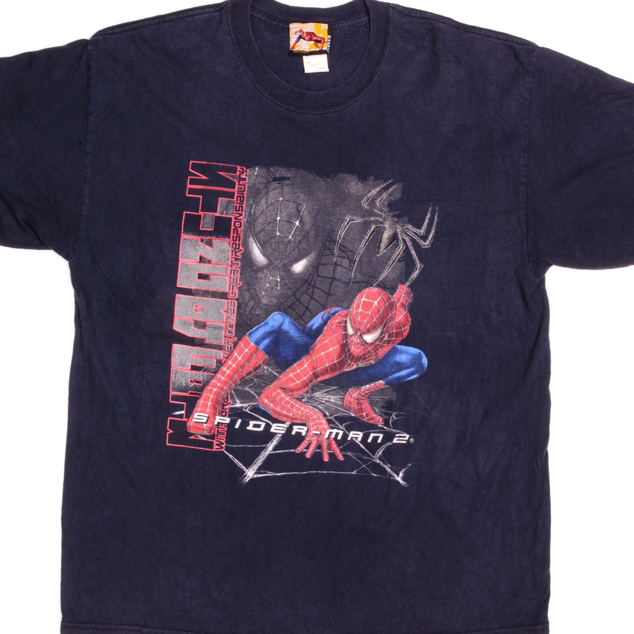 Vintage Marvel Spiderman 2 Tee Shirt 2004 Size XL.