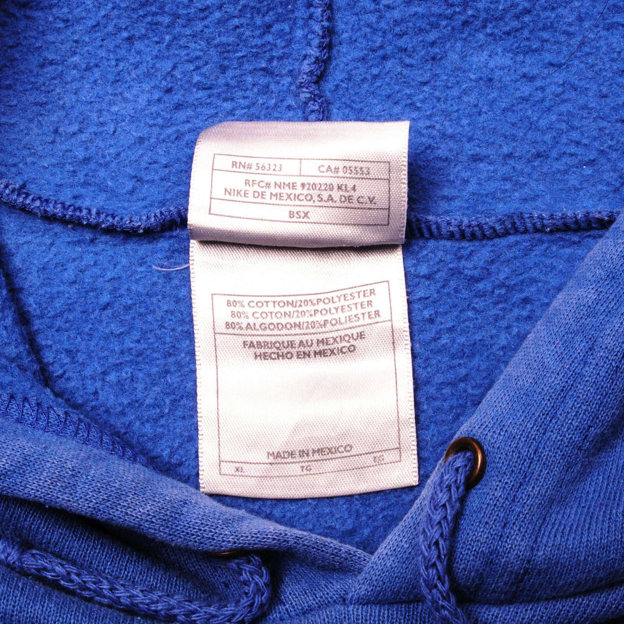 VINTAGE NIKE SWOOSH HOODIE BLUE SWEATSHIRT LATE 90s SIZE XL