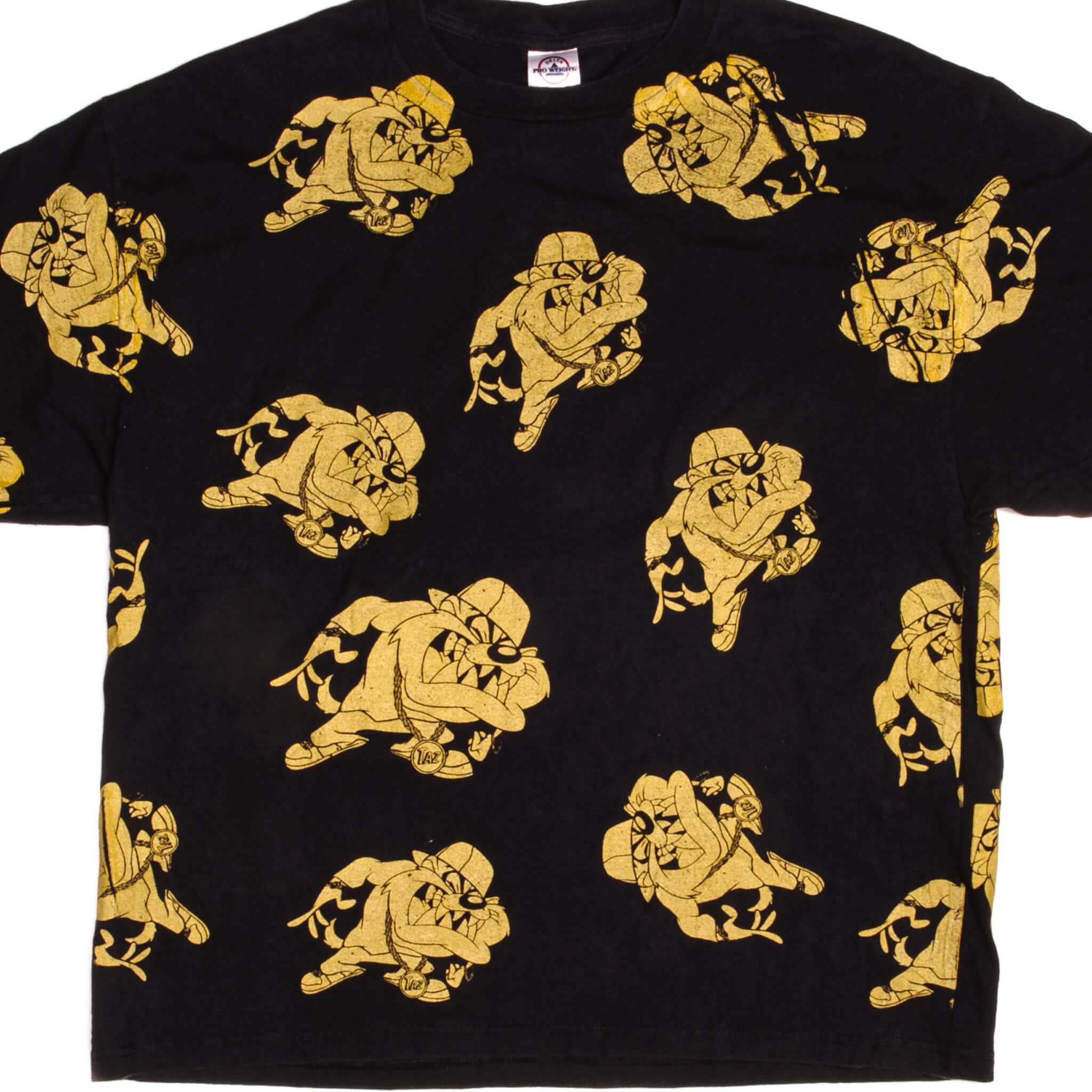 Vintage All Over Print Looney Tunes Taz Delta Pro Weight Tee Shirt Size XL.