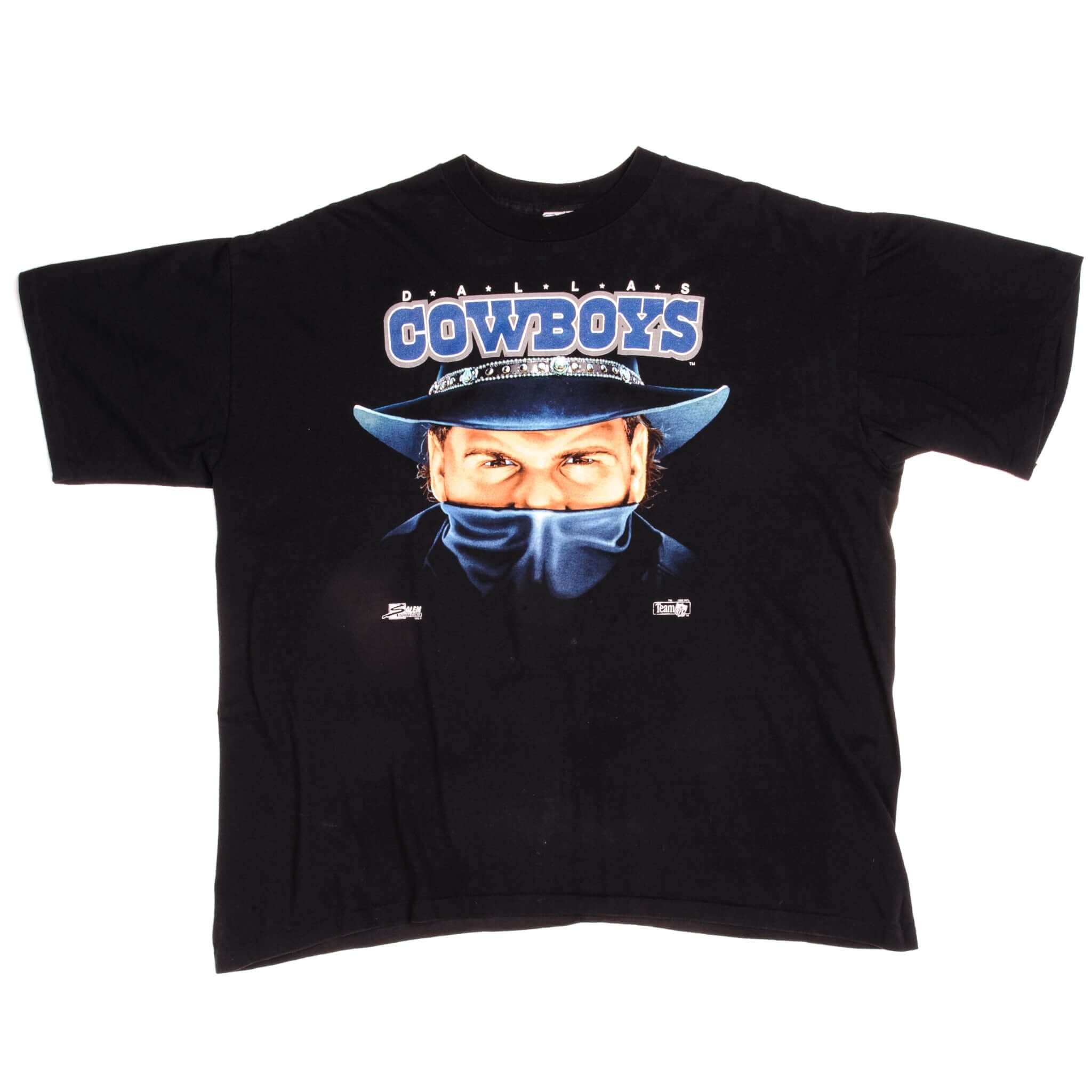 Vintage NFL Dallas Cowboys Salem Sportswear Tee Shirt 1992 Size XLarge Made In USA with single stitch sleeves.