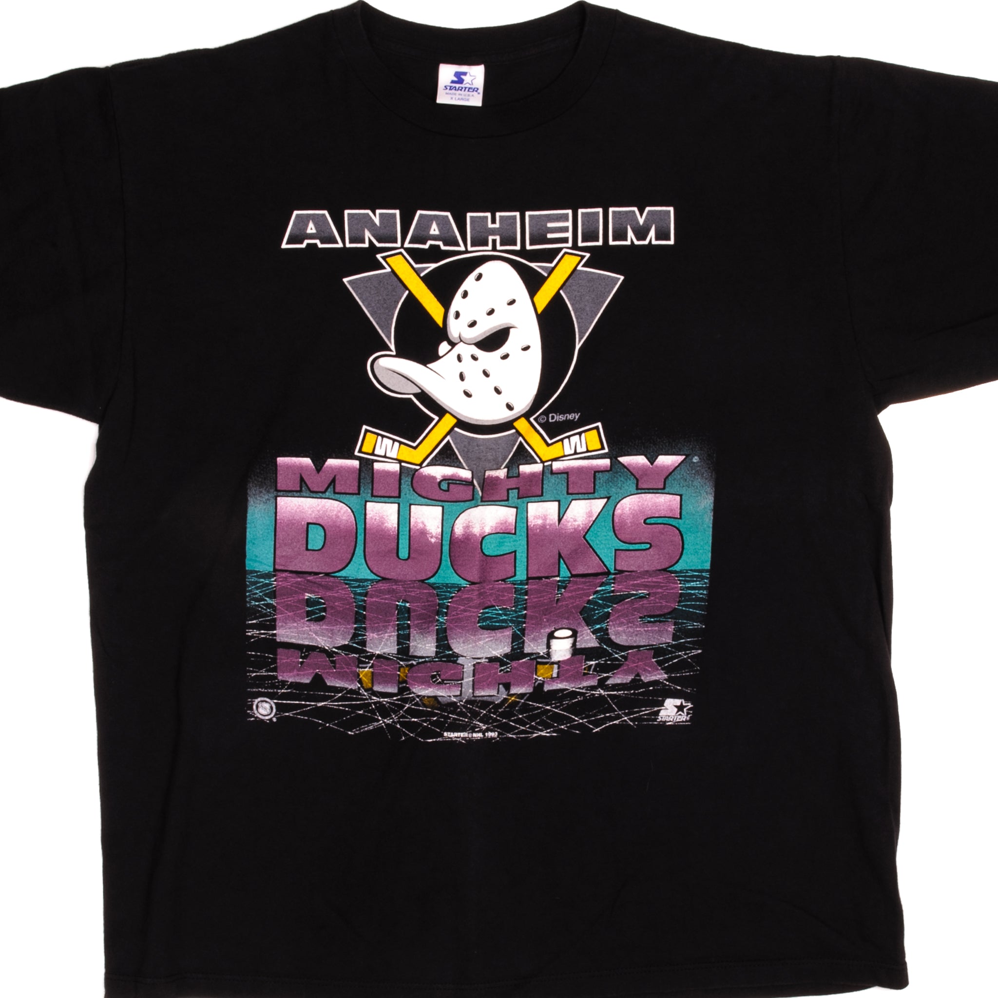 Vintage Anaheim Mighty Ducks All Over Print T-shirt NWOT NHL