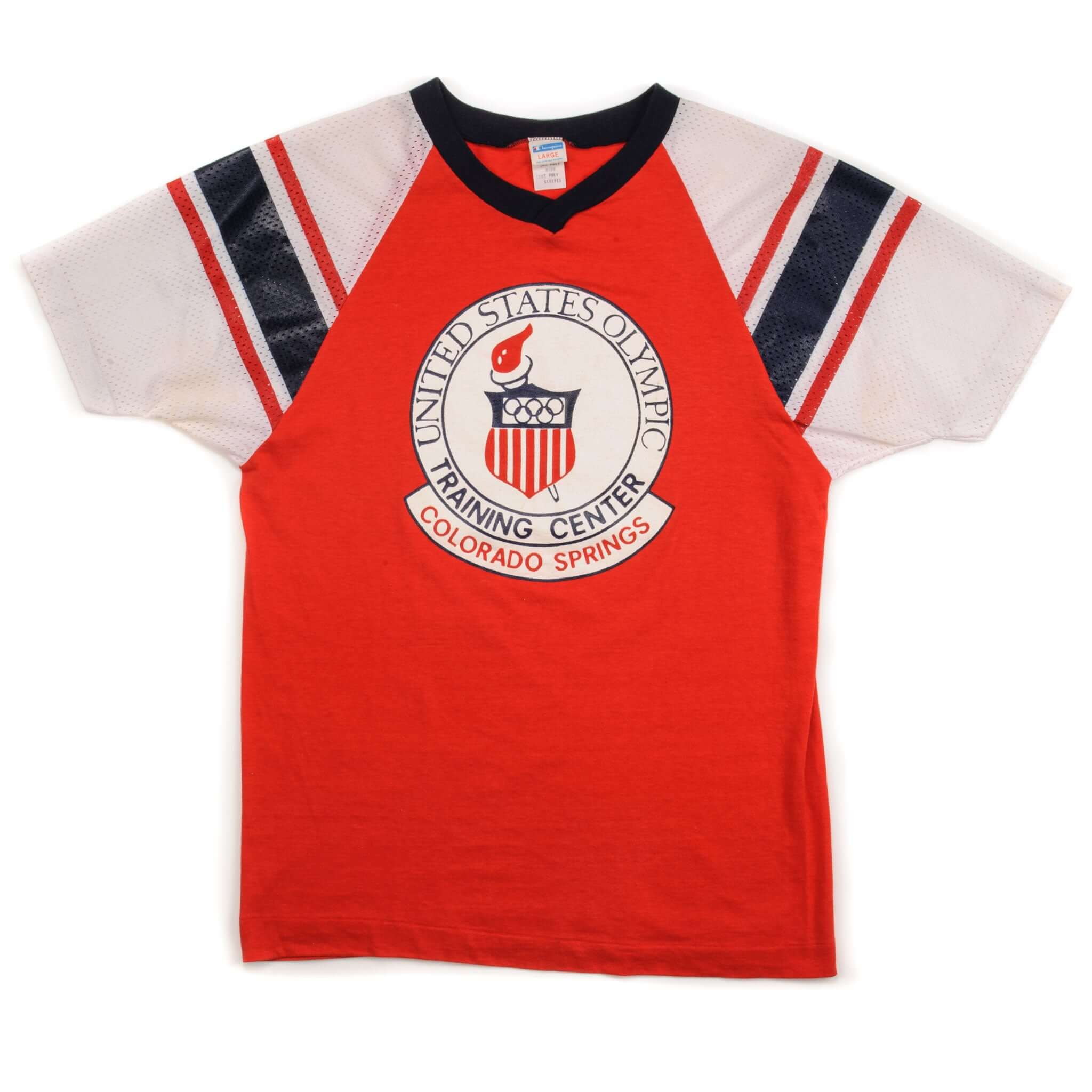 Vintage US Olympic Training Center Champion Tee Shirt 1970'S Size Medium Made In USA.