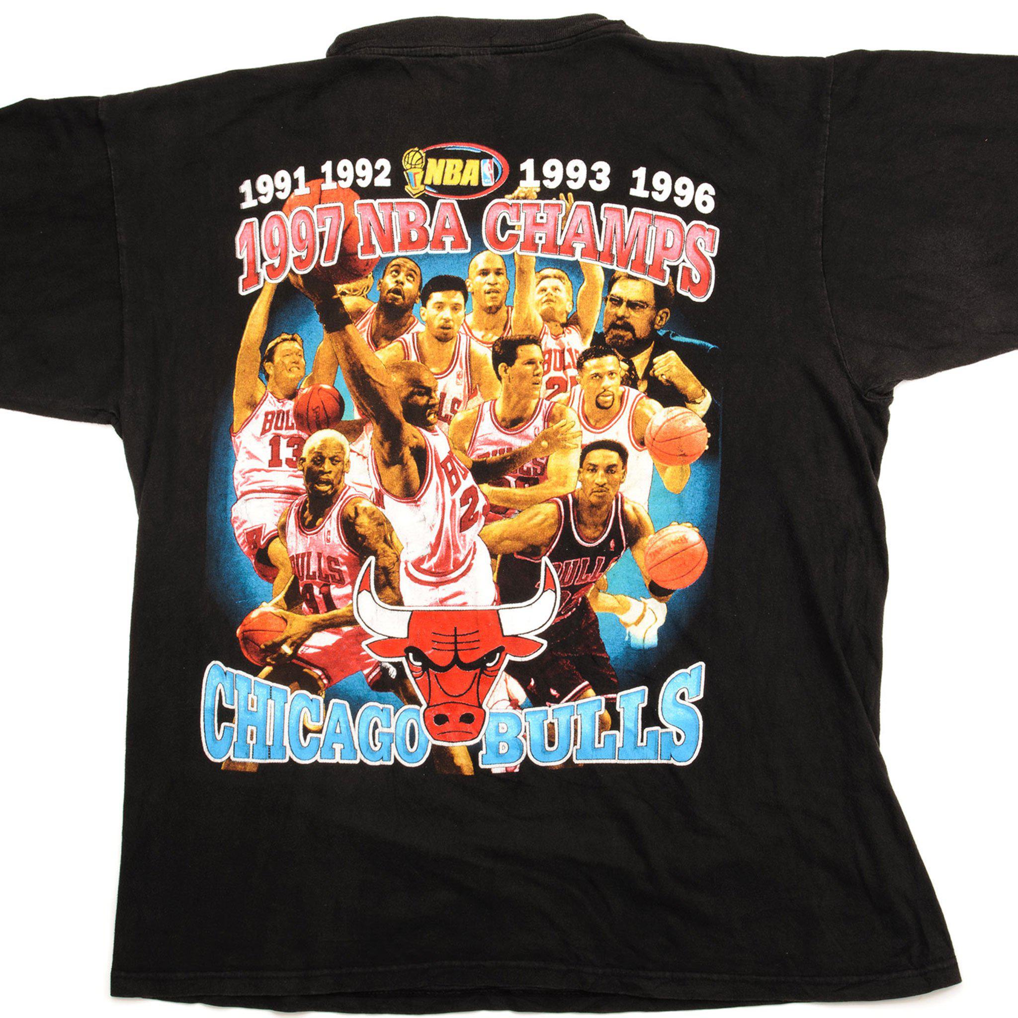 NWT Vintage Chicago Bulls 1997 NBA Champs Team T-Shirt Size XL