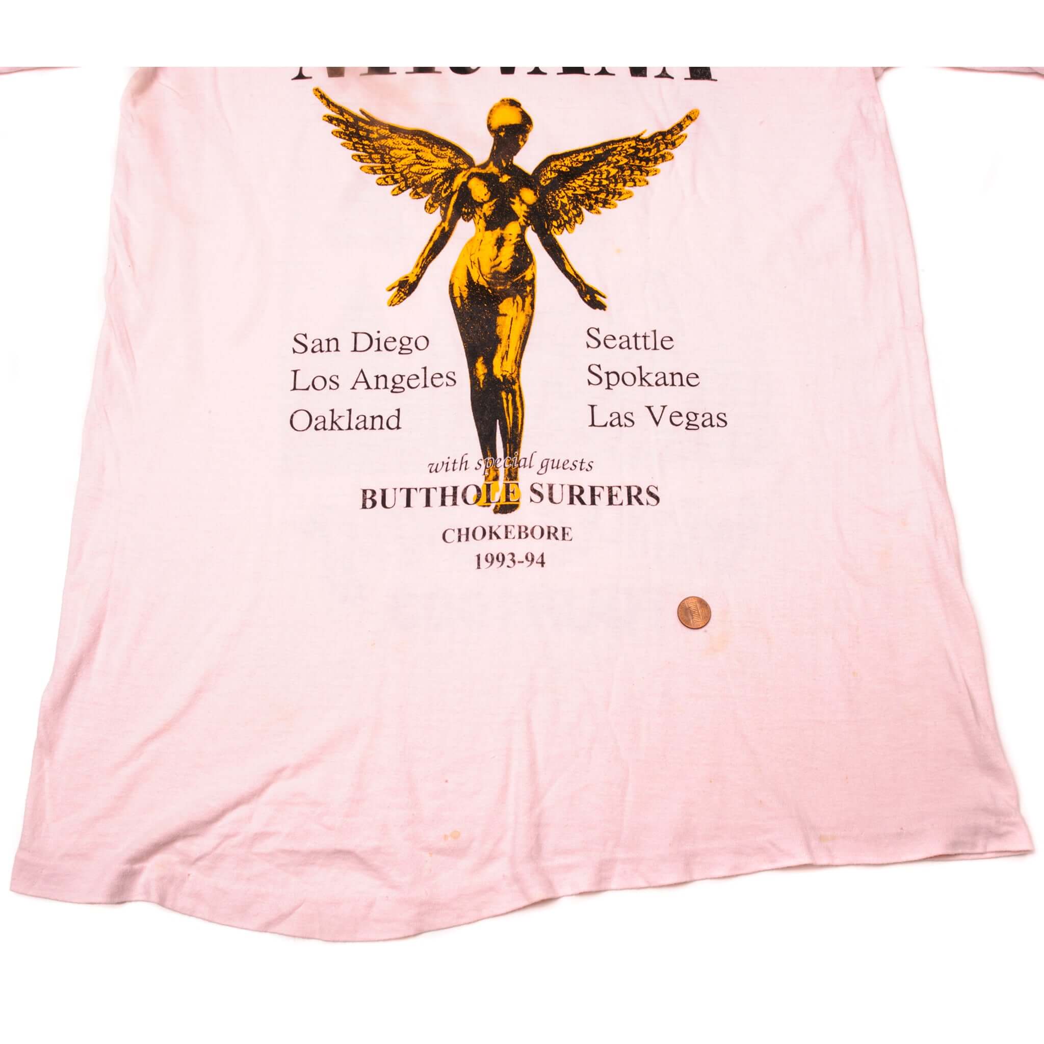 VINTAGE NIRVANA AND BUTTHOLE SURFERS TOUR TEE SHIRT 1993 SIZE LARGE