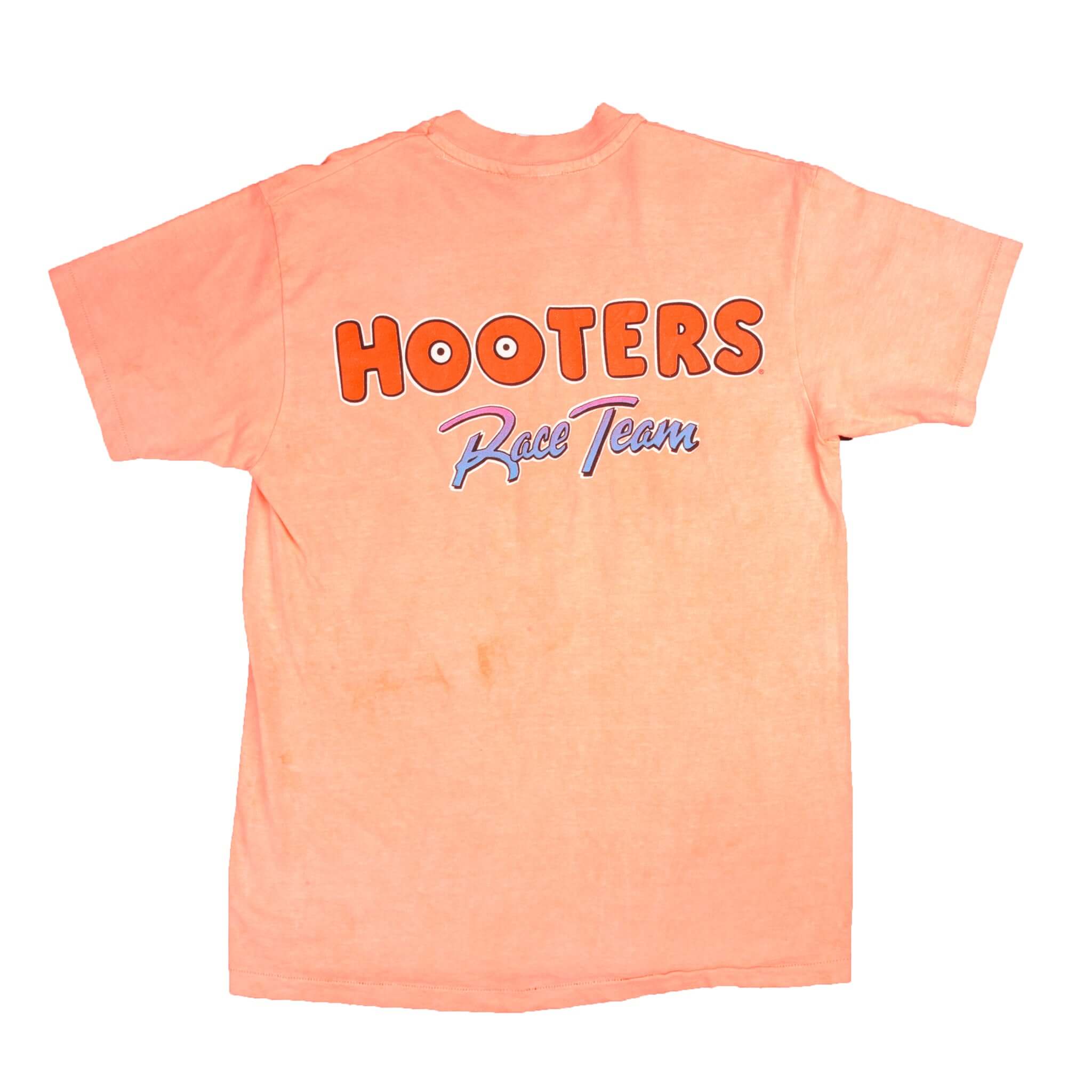 Vintage Nascar Alan Kulwicki Hooters Race Team Tee Shirt 1990s Size M With Single Stitch Sleeves. Made in USA