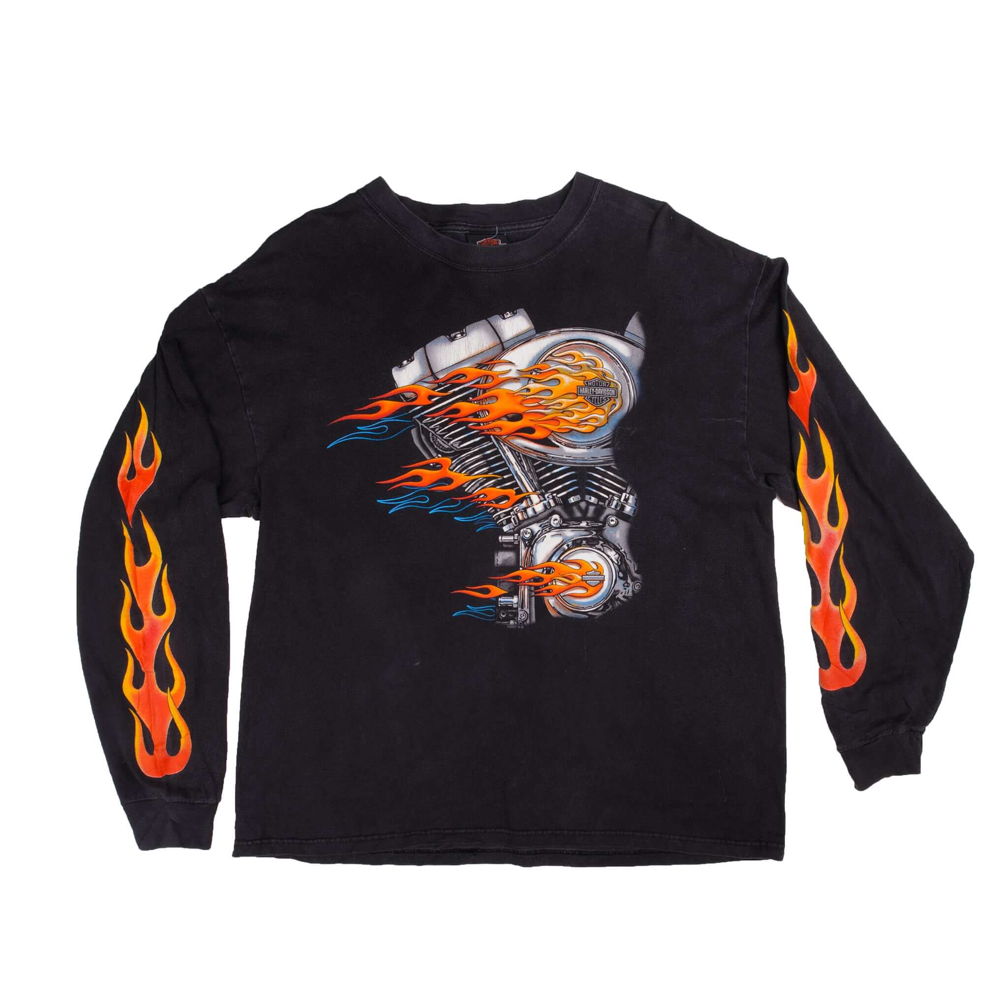 Vintage Harley Davidson San Diego, California Long Sleeves Tee Shirt 2001 Size L Made In USA. Hanes Beefy T tag.