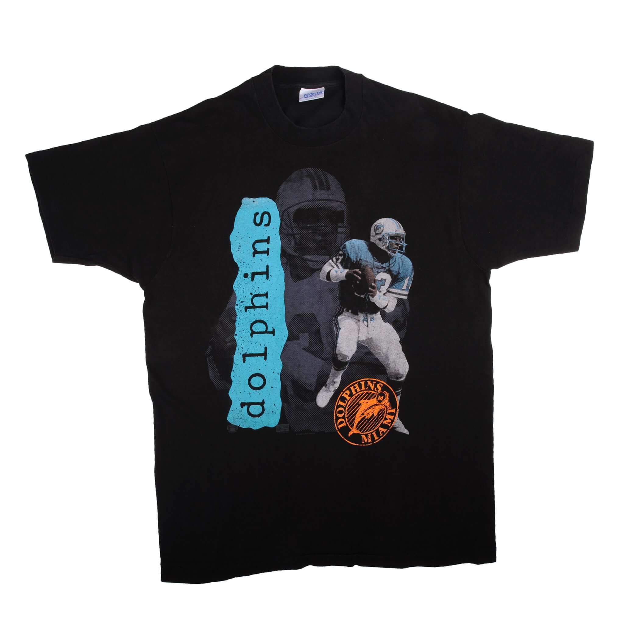 Vintage NFL Miami Dolphins Salem Sportswear Tee Shirt 1987 Size XLarge Made in USA With Single Stitch Sleeves.