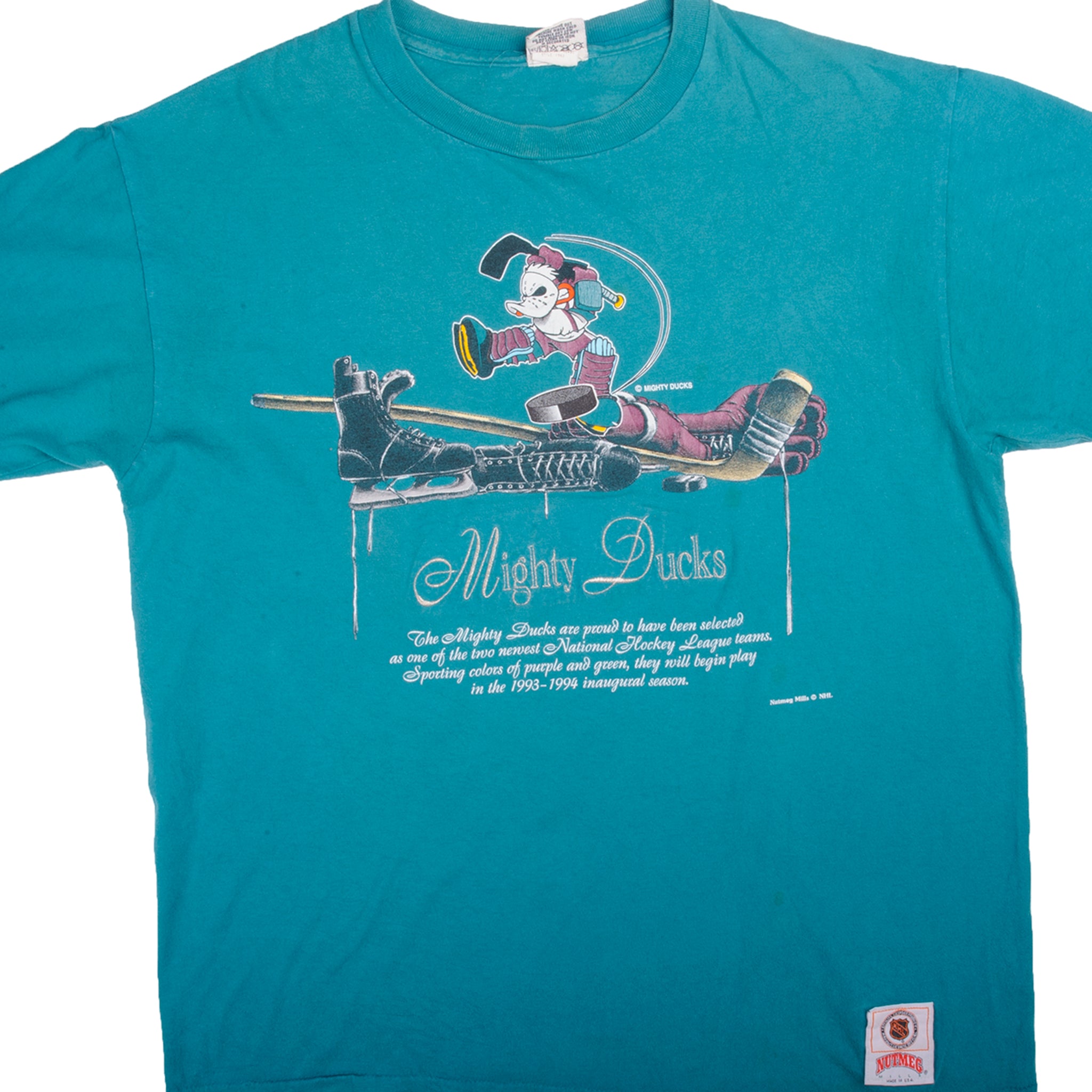 Vintage NHL Anaheim Mighty Ducks Tee Shirt 1993 Medium Made USA