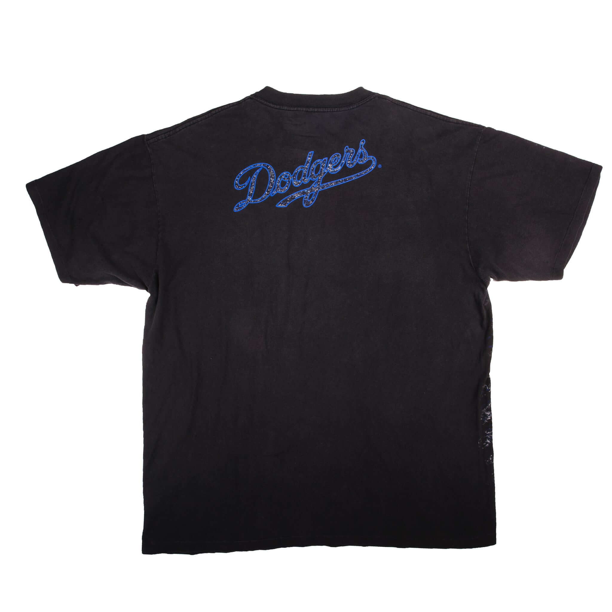 Vintage All Over Print MLB Los Angeles Dodgers Nomo The Tornado 1995 Tee Shirt Size XXL Made In USA With Single Stitch Sleeves.