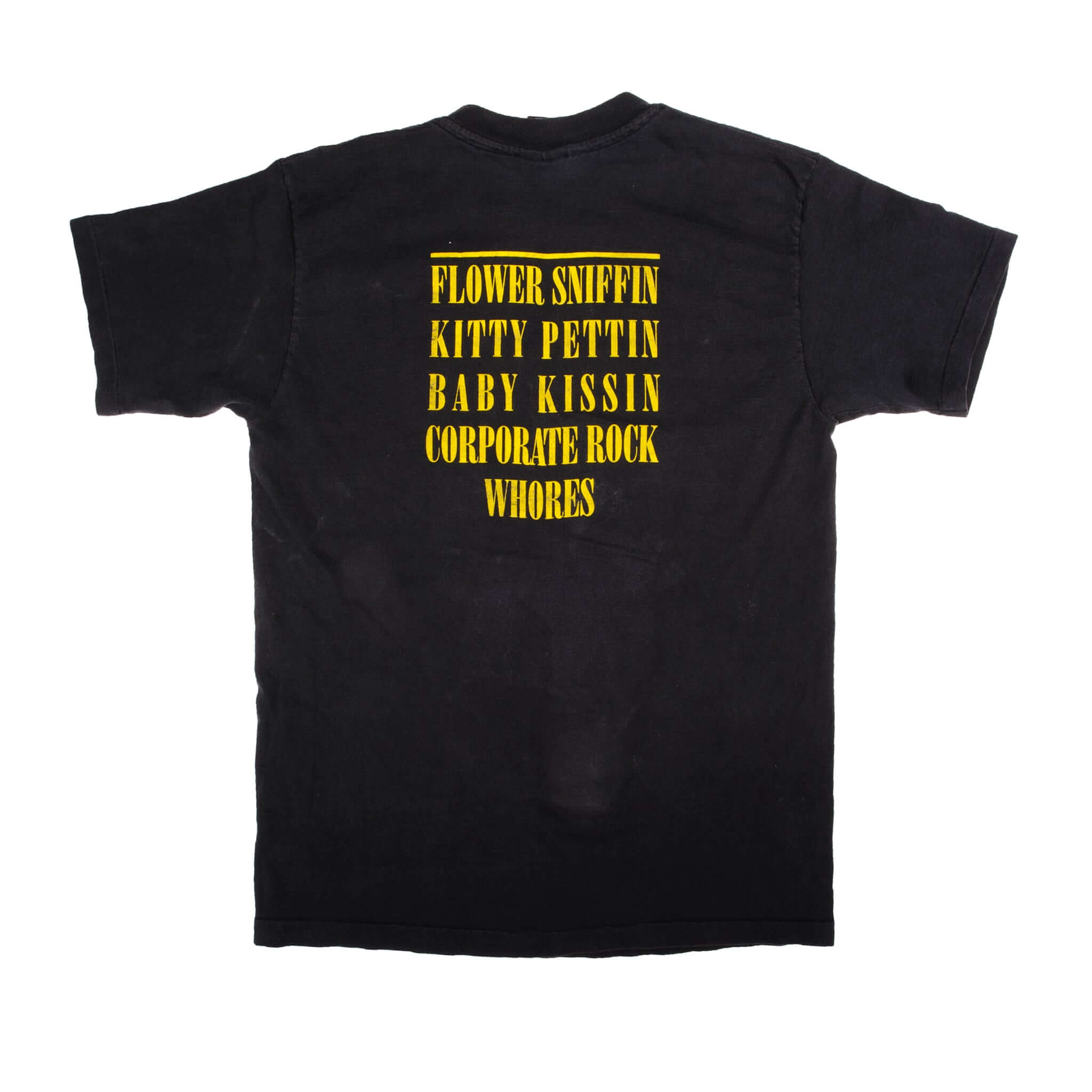 Vintage Nirvana Tee Shirt 1990s Size Medium. Made In USA  Flower Sniffin, Kitty Pettin, Baby Kissin, Corporate Rock Whores