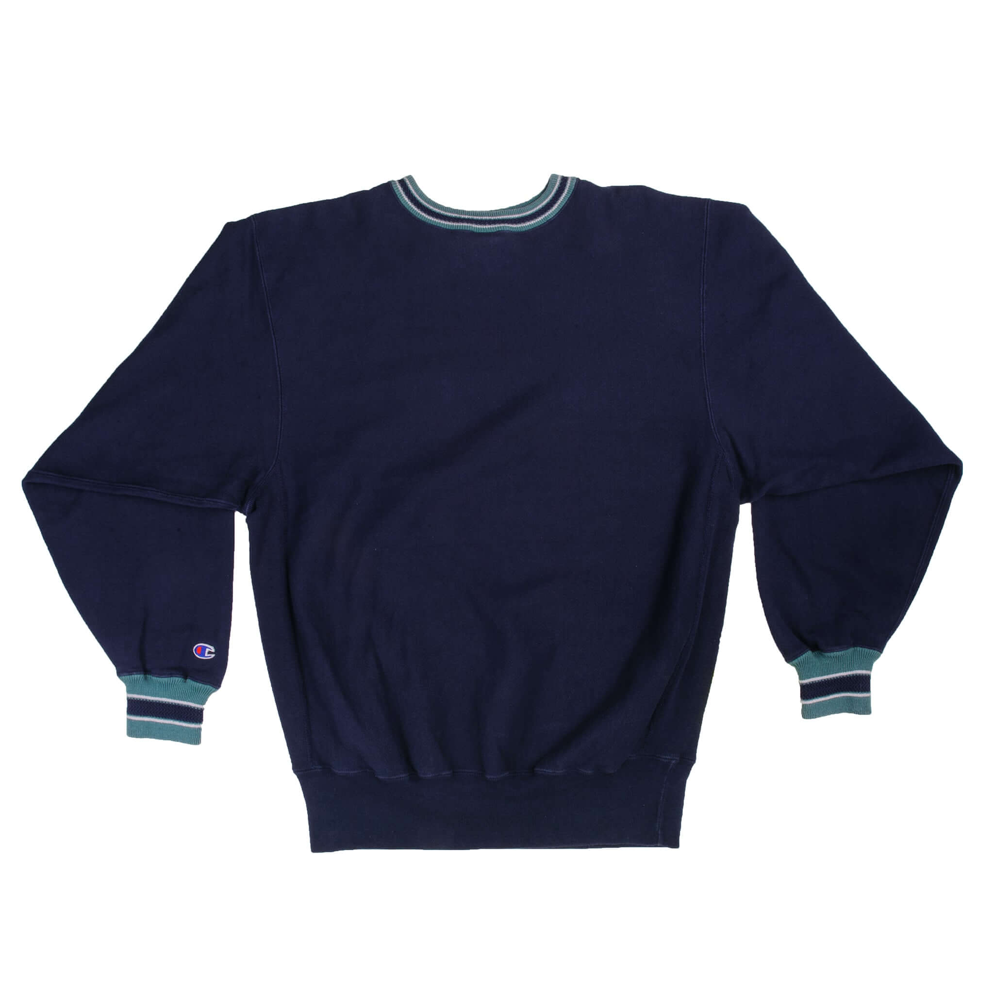 Vintage Blue Small Reverse Wave Logo Sweater 90S Size XXLarge Made In USA.