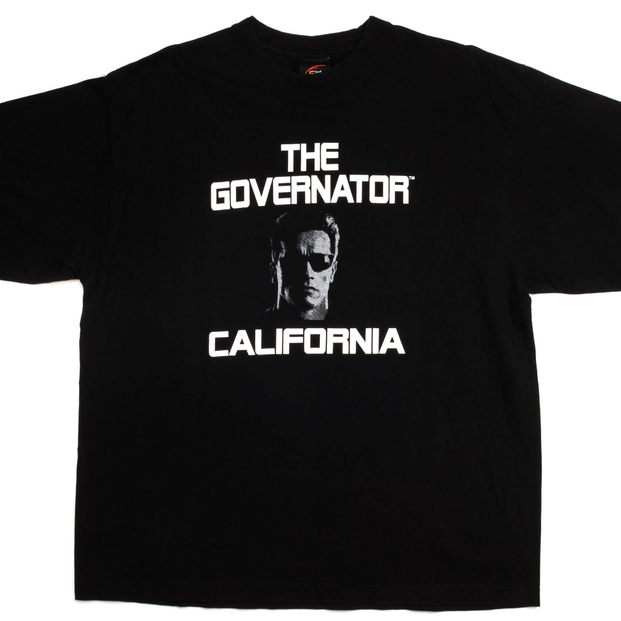 Vintage Arnold Schwarzenegger The Governator California Tee Shirt Size Large BLACK
